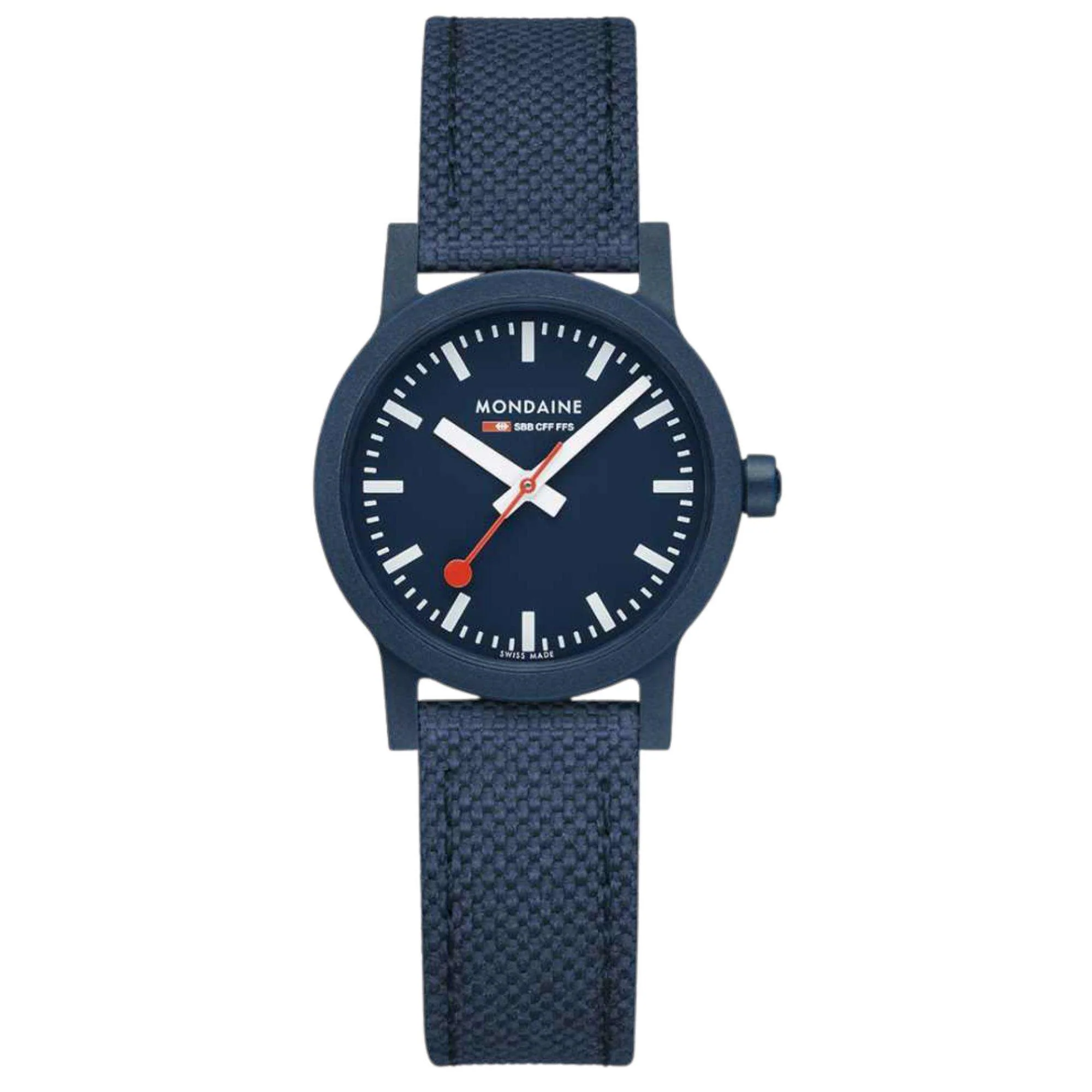 Mondaine Essence Quartz Blue Dial Textile Strap Ladies Watch MS1.32140.LD