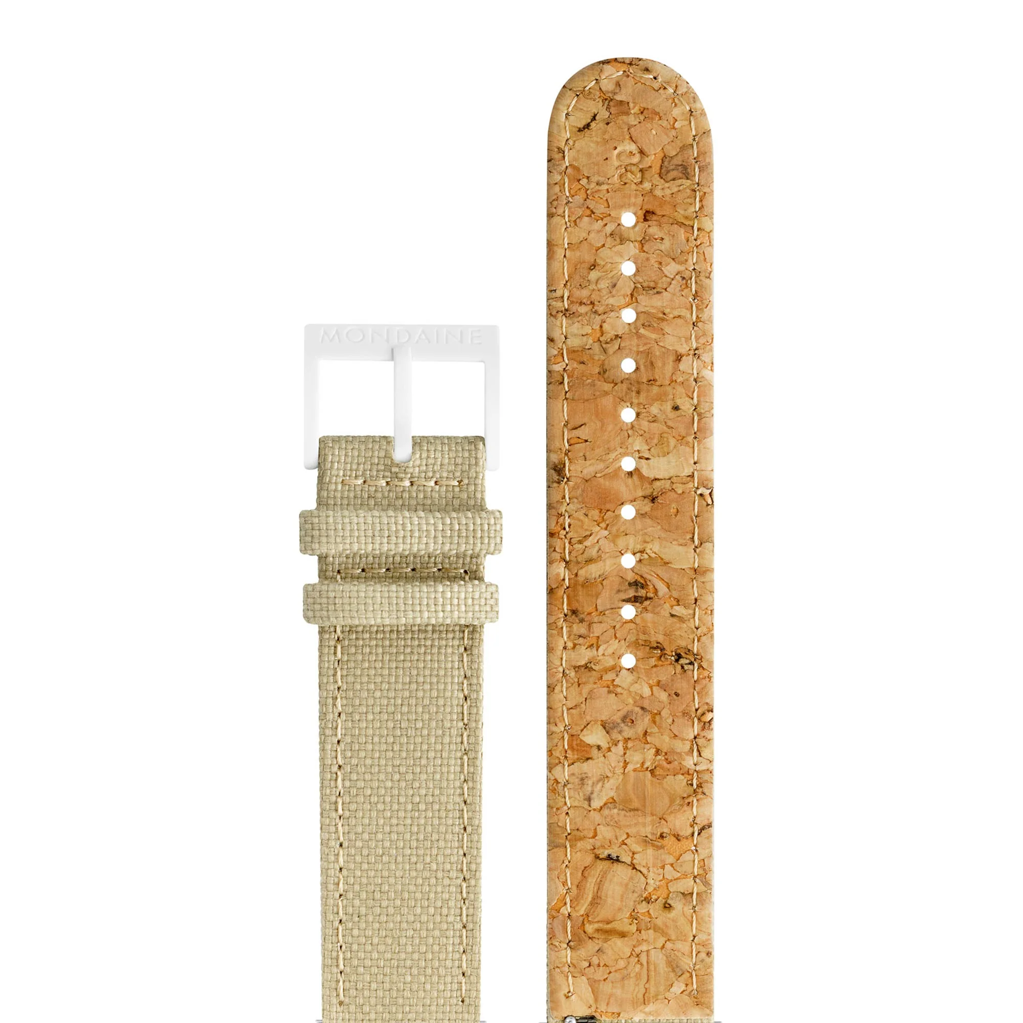 Mondaine Essence Quartz White Dial Silver Green Textile Strap Unisex Watch MS1.41110.LS - Image 7