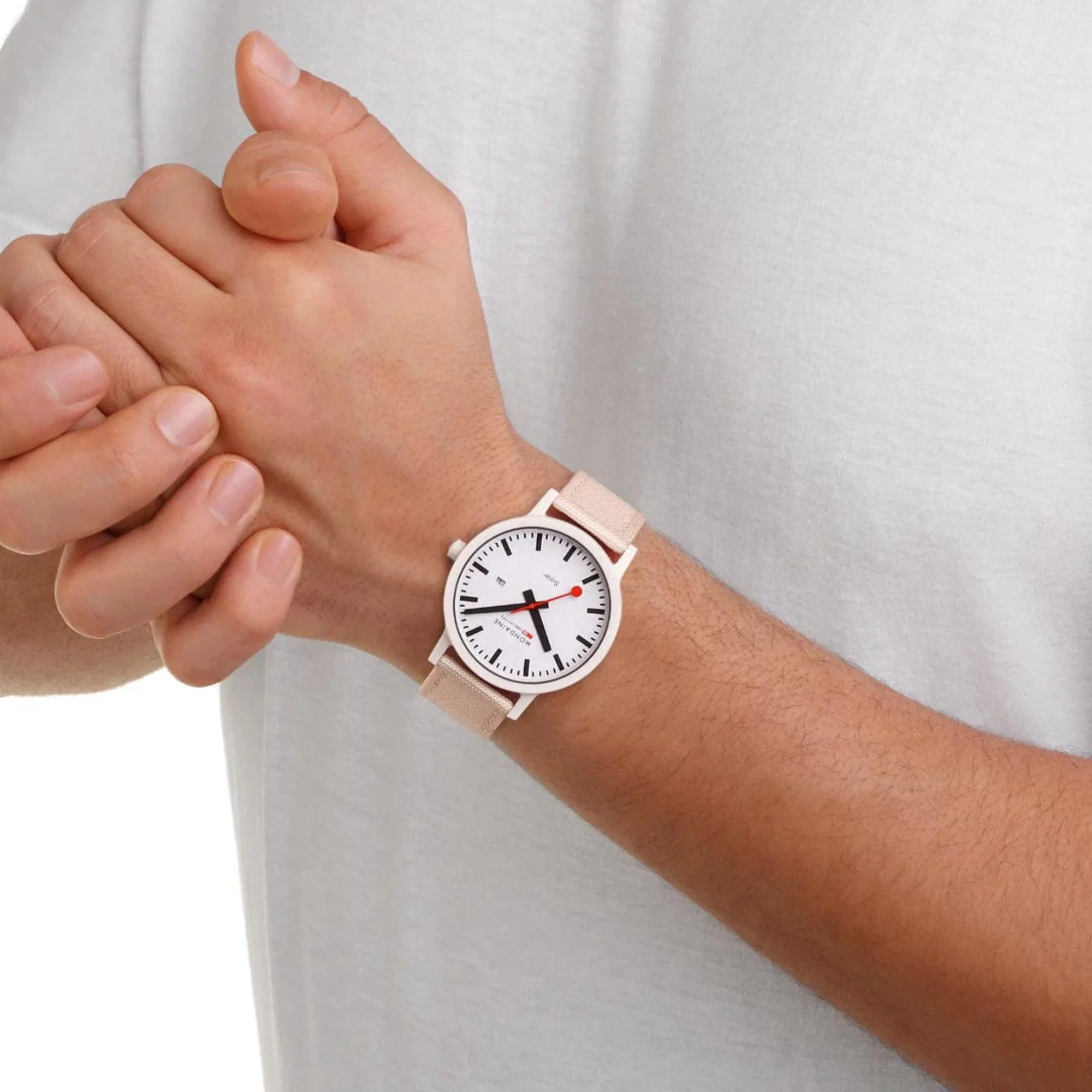 Mondaine Essence Solar White Dial PET Textile Strap Unisex Watch MS1.41910.LA - Image 7