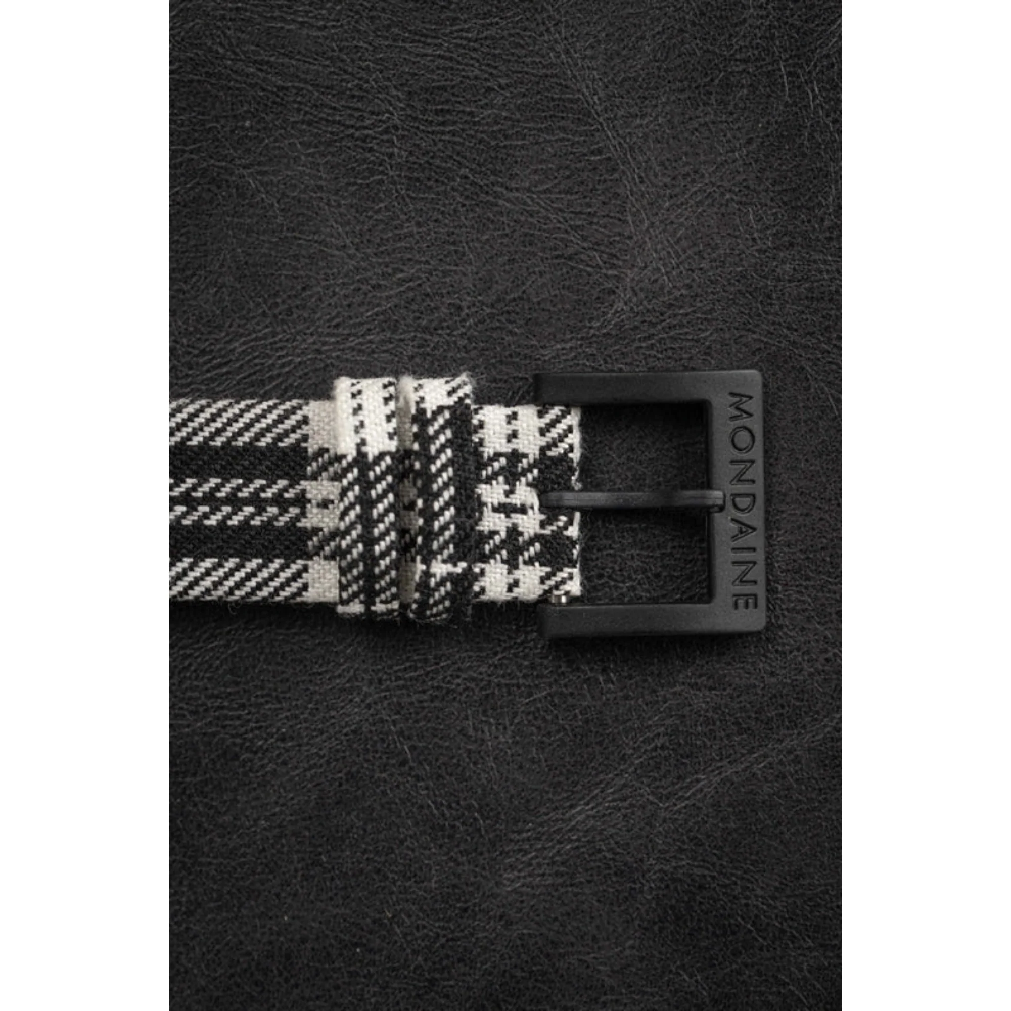 Mondaine Essence Quartz Black Dial Tartan Synthetic Strap Ladies Watch MS1.32120.LB - Image 6