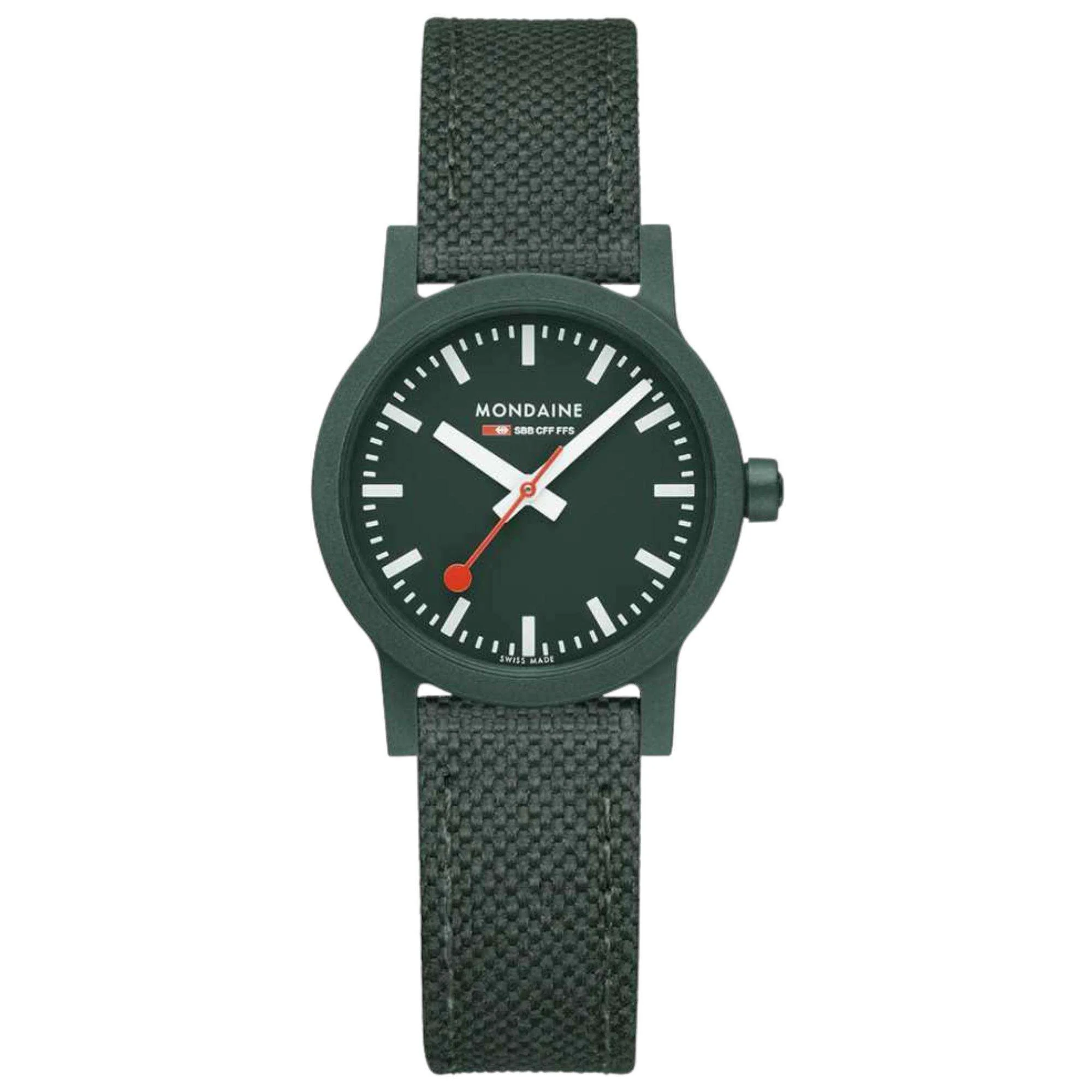 Mondaine Essence Quartz Green Dial Green Textile Strap Ladies Watch MS1.32160.LF - Image 2