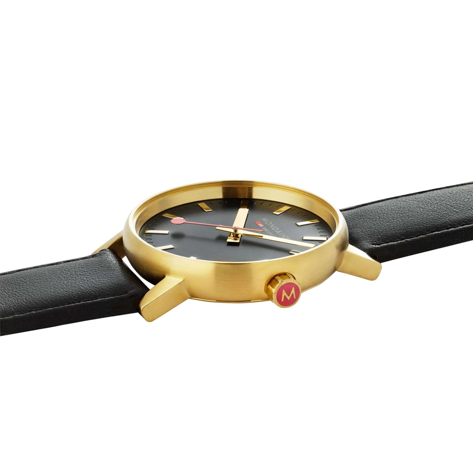 Mondaine Evo2 Quartz Black Dial Leather Strap Unisex Watch MSE.40122.LB - Image 3