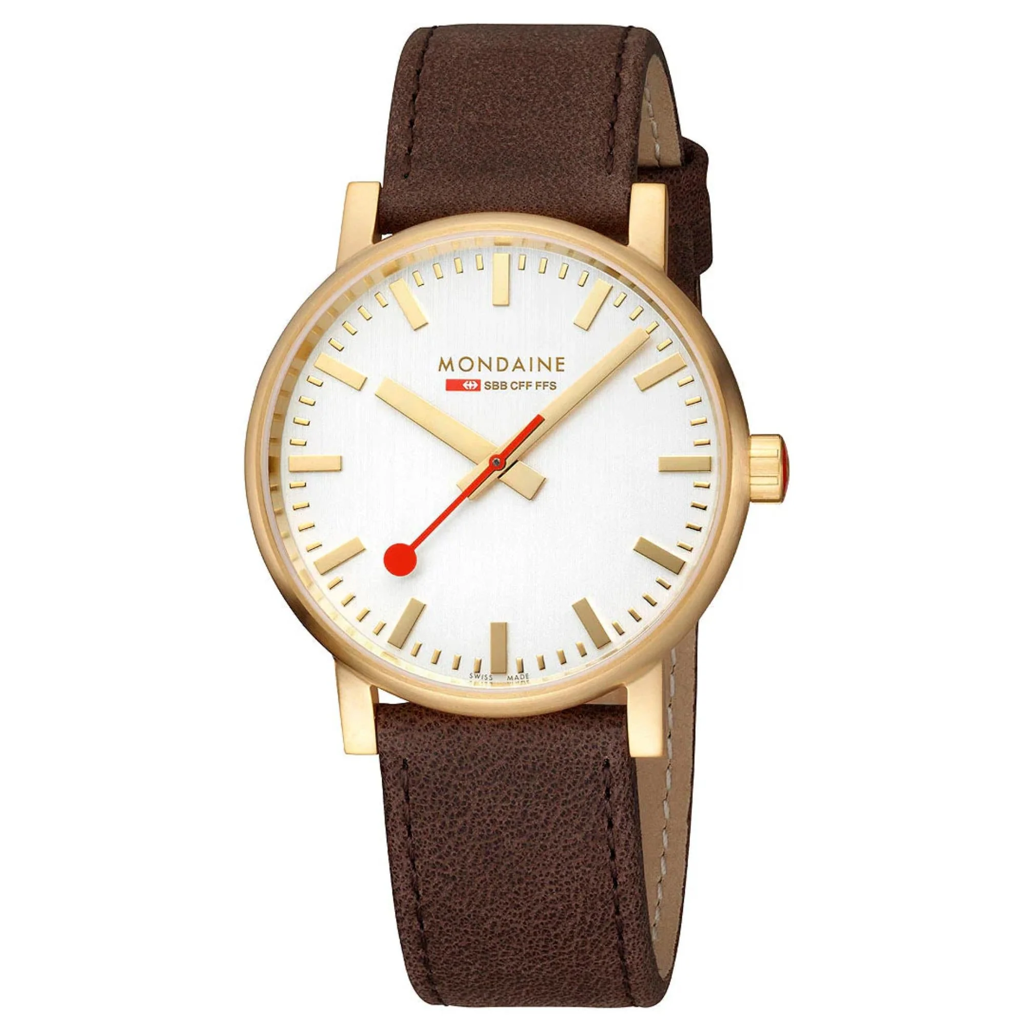 Mondaine Evo2 Quartz White Dial Leather Strap Men's Watch MSE.40112.LGV - Image 7