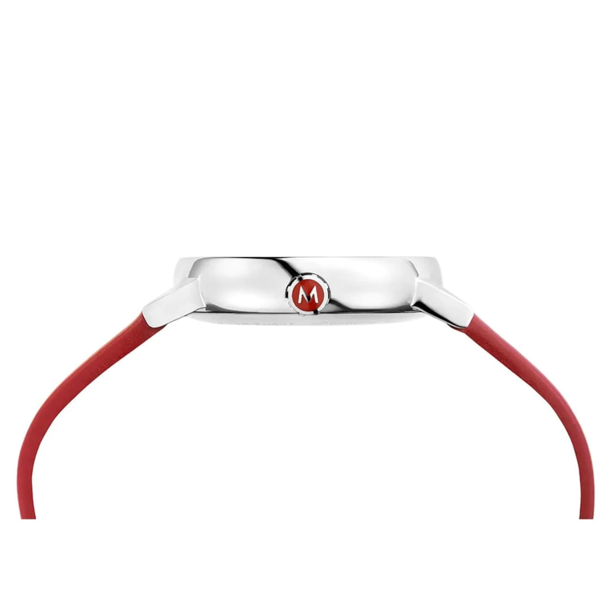 Mondaine EVO2 Quartz White Dial Red Vegan Grape Leather Strap Ladies Watch MSE.35110.LCV - Image 4
