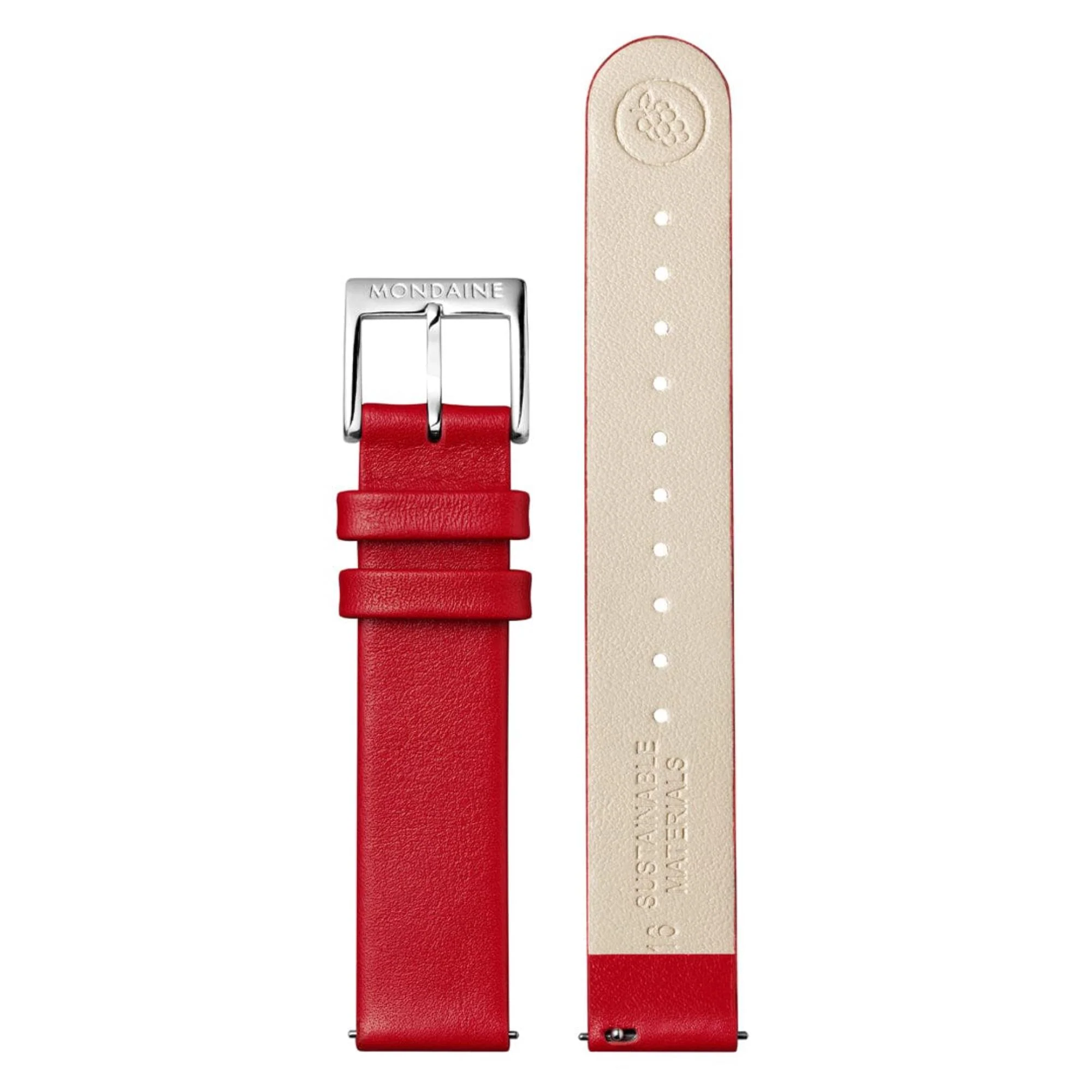 Mondaine Evo2 White Dial Red Vegan Grape Leather Ladies Watch MSE.30210.LCV - Image 6