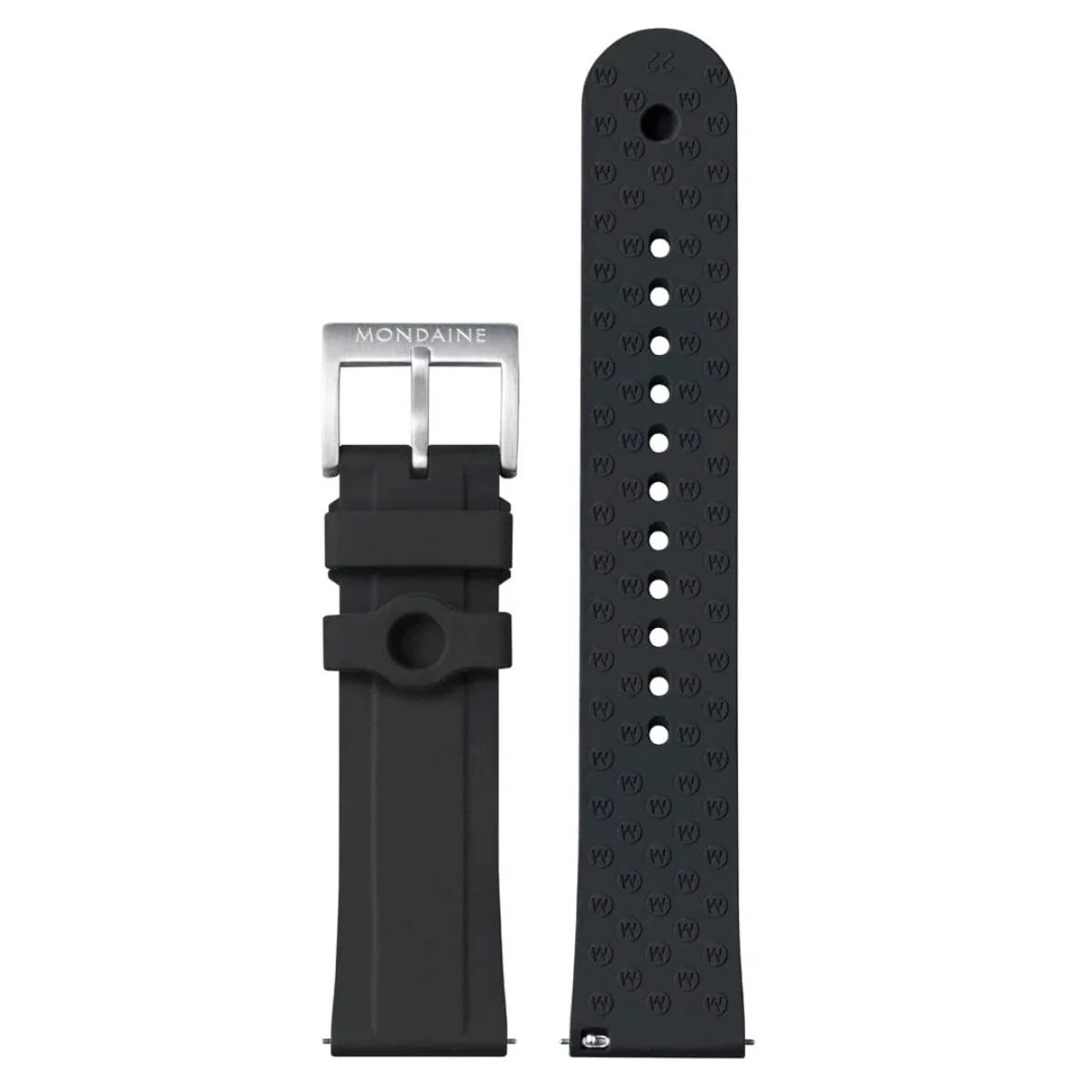 Mondaine Numeri Quartz Black Dial Silicone Strap Men's Watch MSN.42120.RB - Image 10