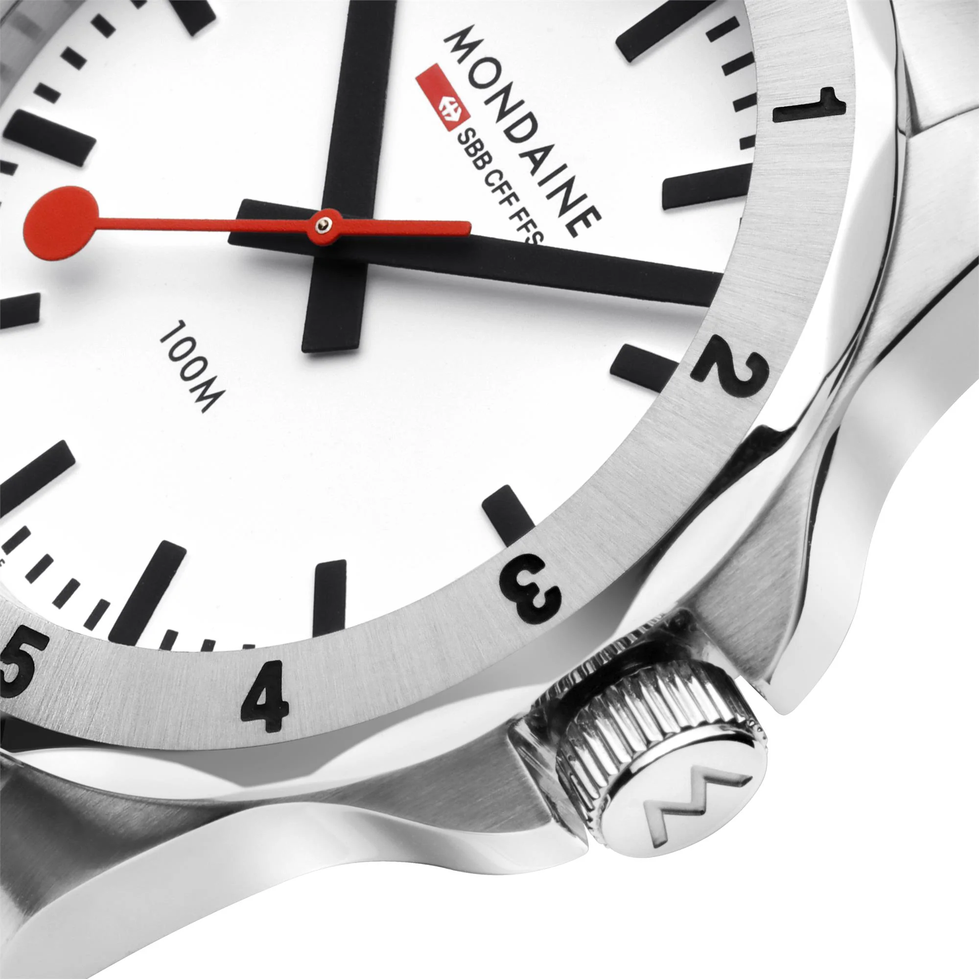 Mondaine Numeri Quartz White Dial Steel Strap Men's Watch MSN.4211B.SK - Image 5