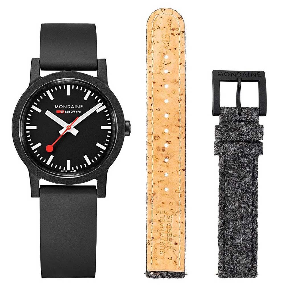 Mondaine Official Swiss Railways Essence Quartz Black Dial Men's Watch Set MS1.32120.RB.SET - Image 6