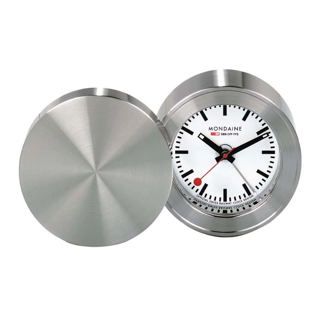Mondaine SBB Travel Alarm Clock Quartz Table Clock White Dial Display MSM.64410 - Image 4