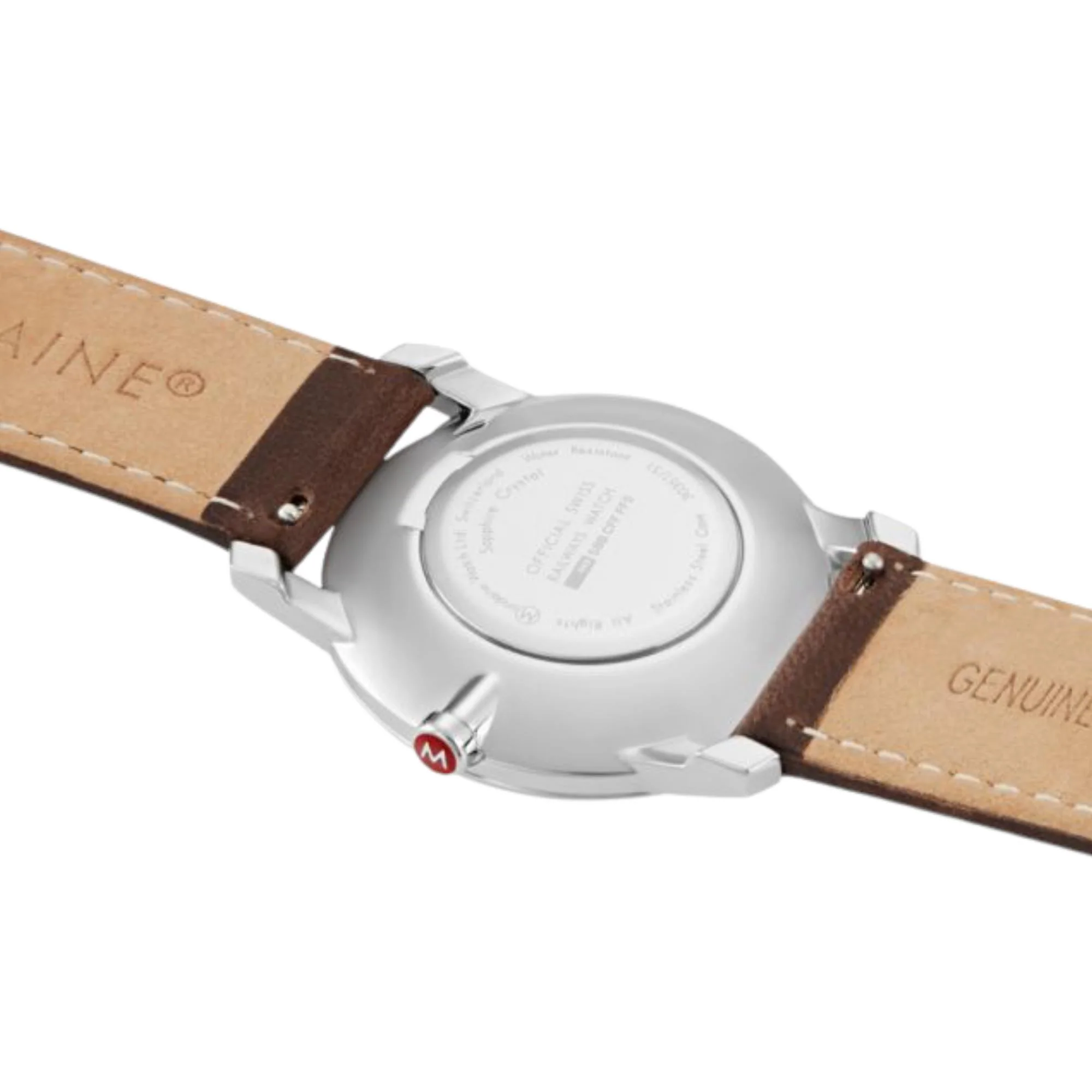 Mondaine Simply Elegant Quartz White Dial Brown Leather Strap Unisex Watch A400.30351.12SBG - Image 2