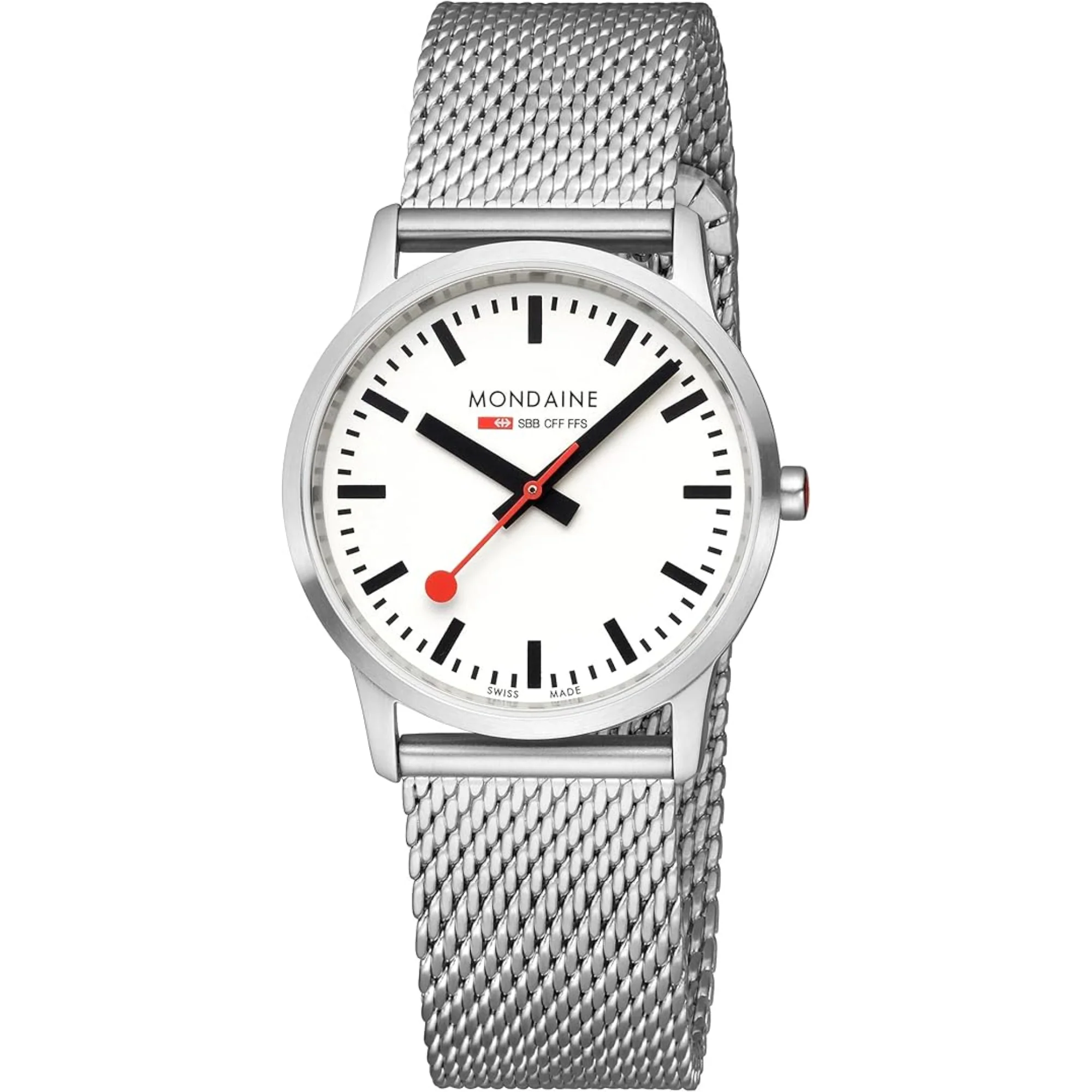 Mondaine Simply Elegant Quartz White Dial Steel Strap Unisex Watch A400.30351.16BZ