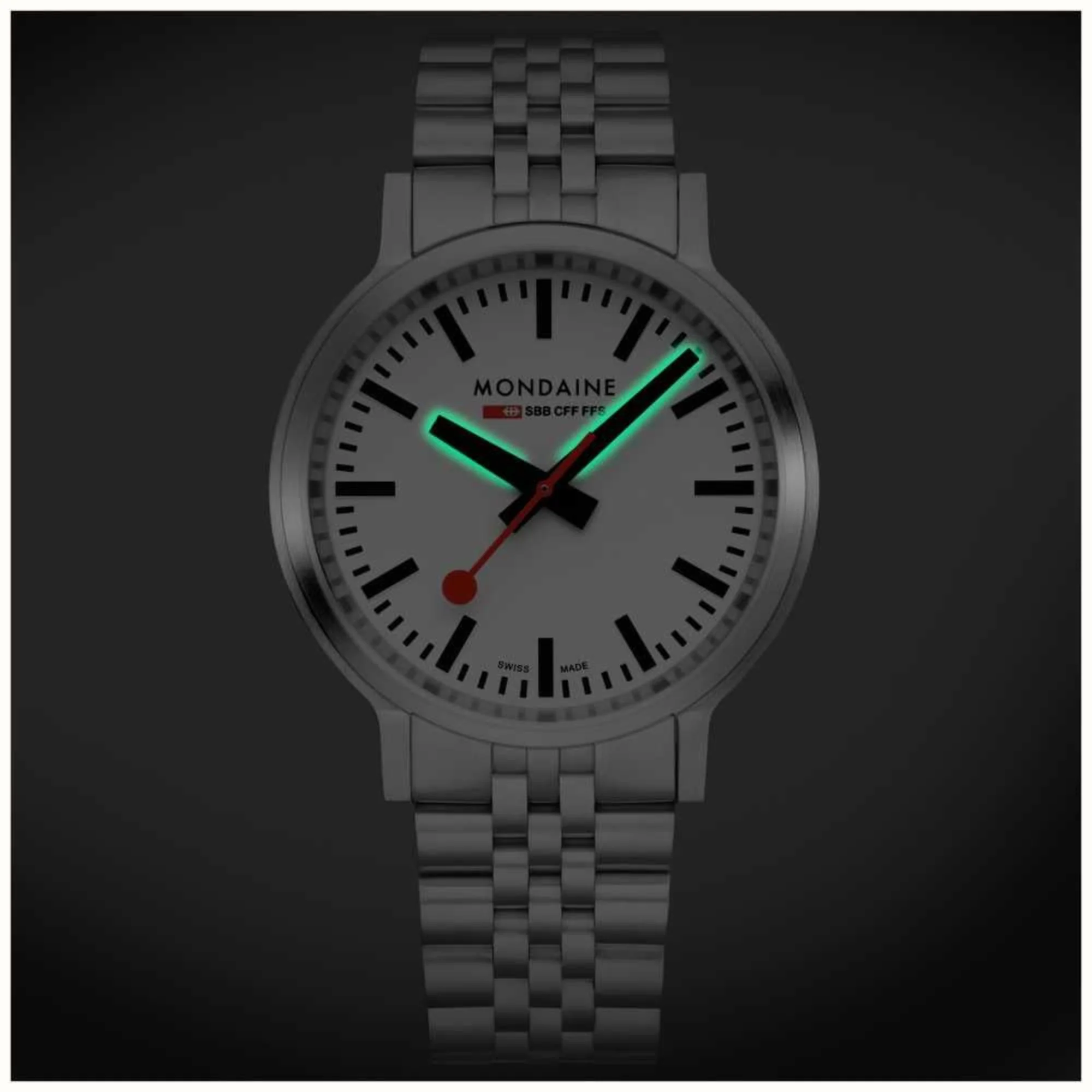 Mondaine stop2go Quartz White Dial Stainless Steel Bracelet Men's Watch MST.4101B.SJ.2SE - Image 6
