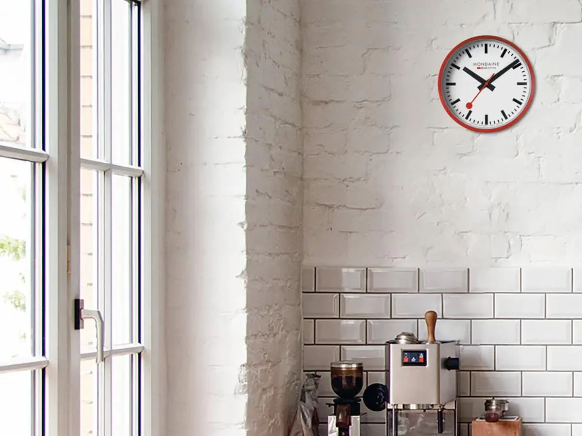 Mondaine Swiss Railways Red Wall Clock A990.CLOCK.11SBC 250mm - Image 9