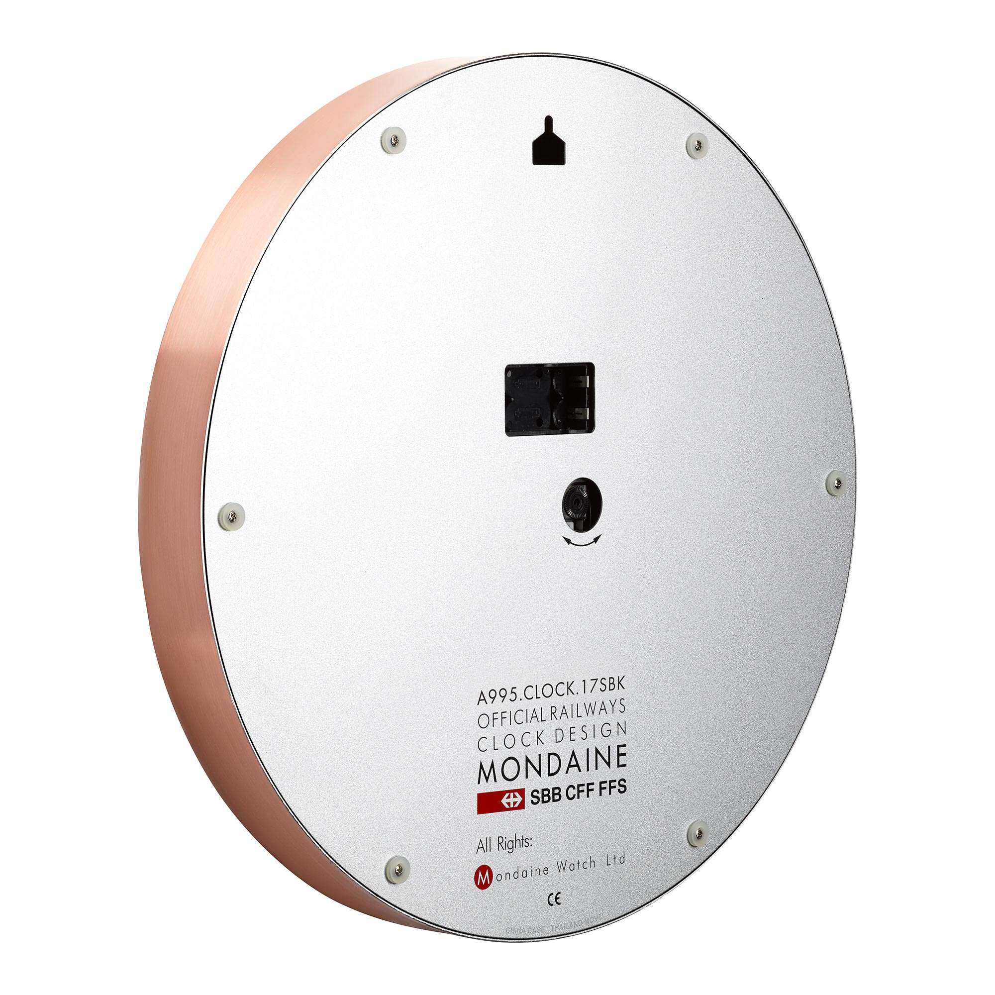 Mondaine Wall Clock White Dial Copper Case 40cm A995.CLOCK.17SBK - Image 2