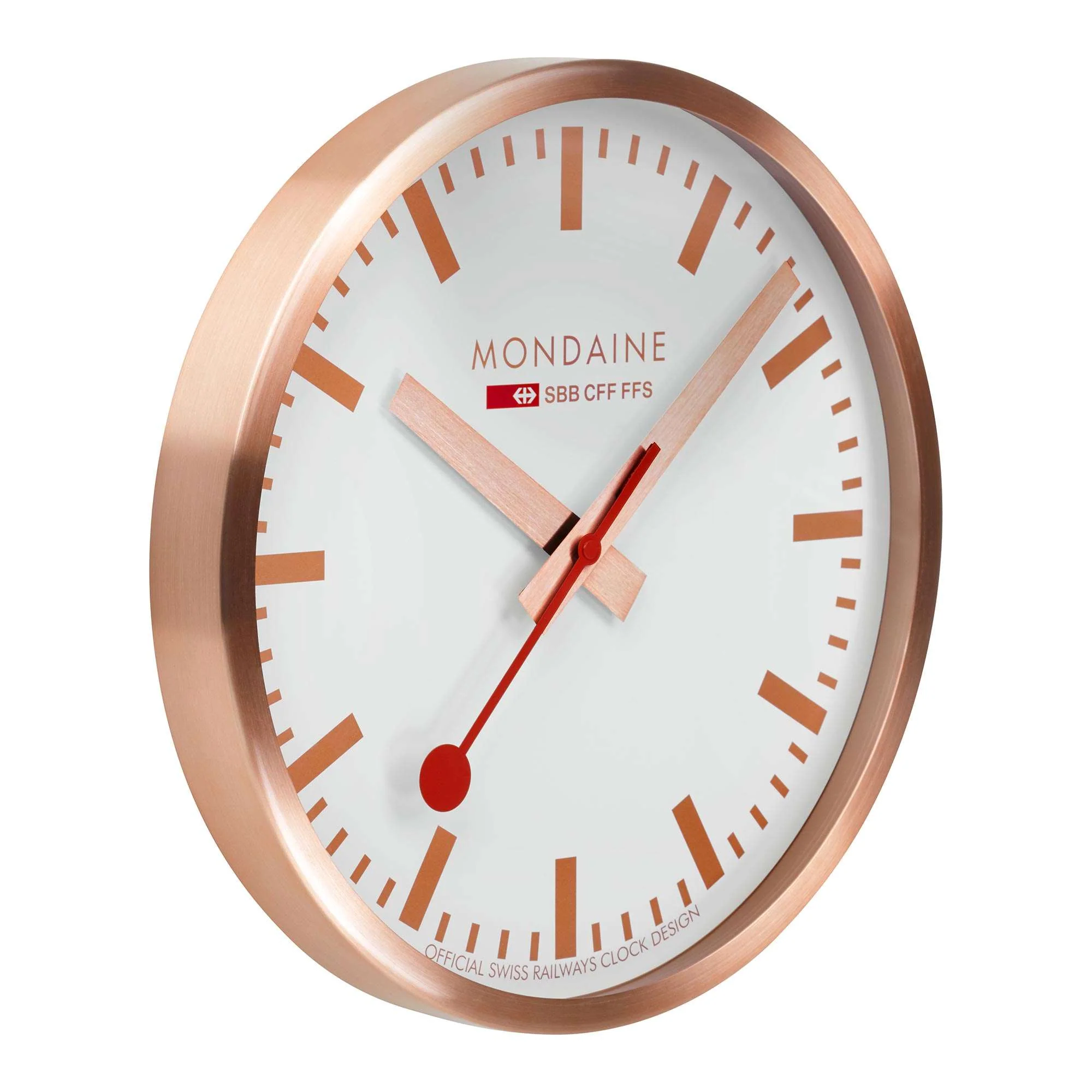 Mondaine Wall Clock White Dial Copper Case 40cm A995.CLOCK.17SBK - Image 4