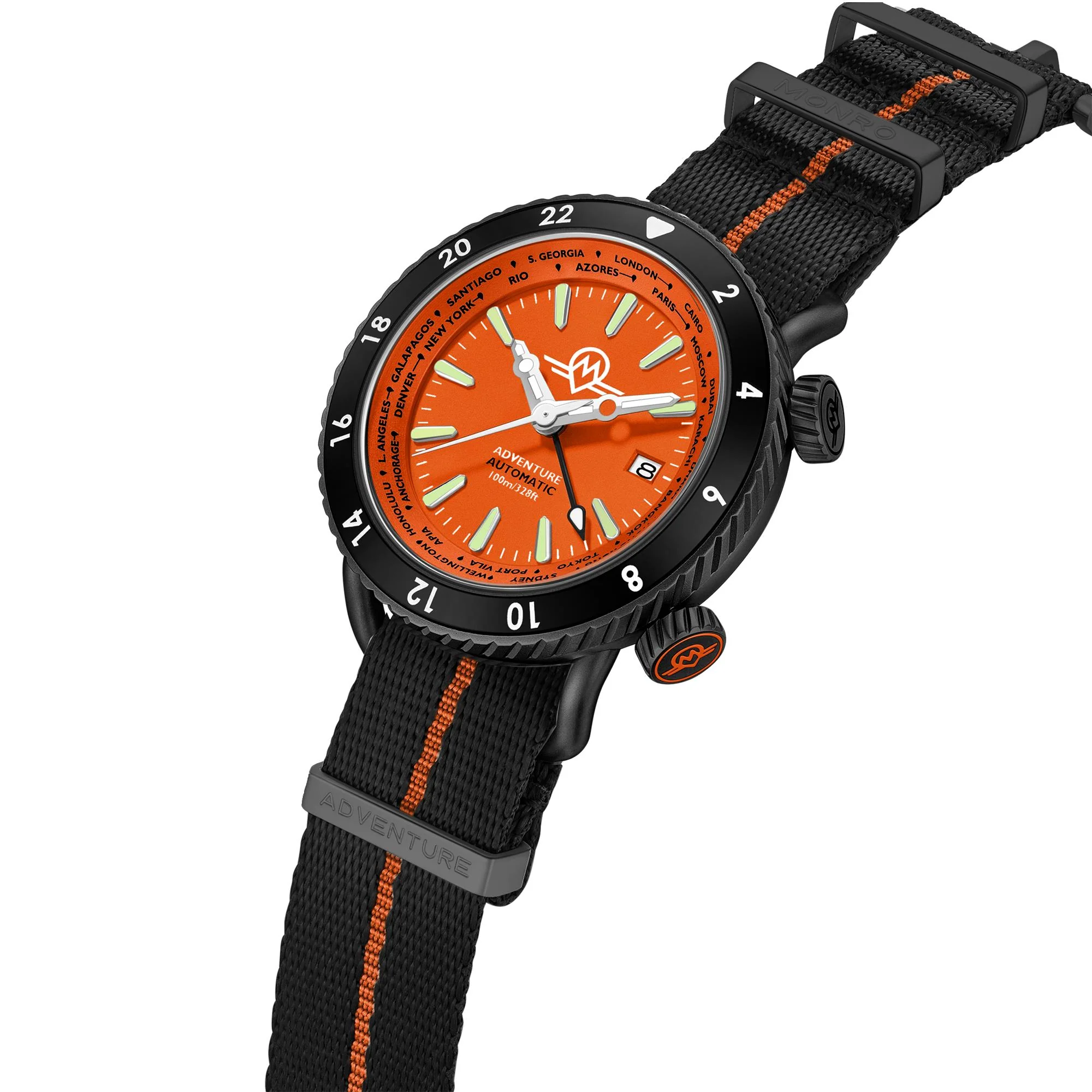 Monro Adventure Night Fire Orange Dial Automatic Men's Watch MA-7 - Image 5