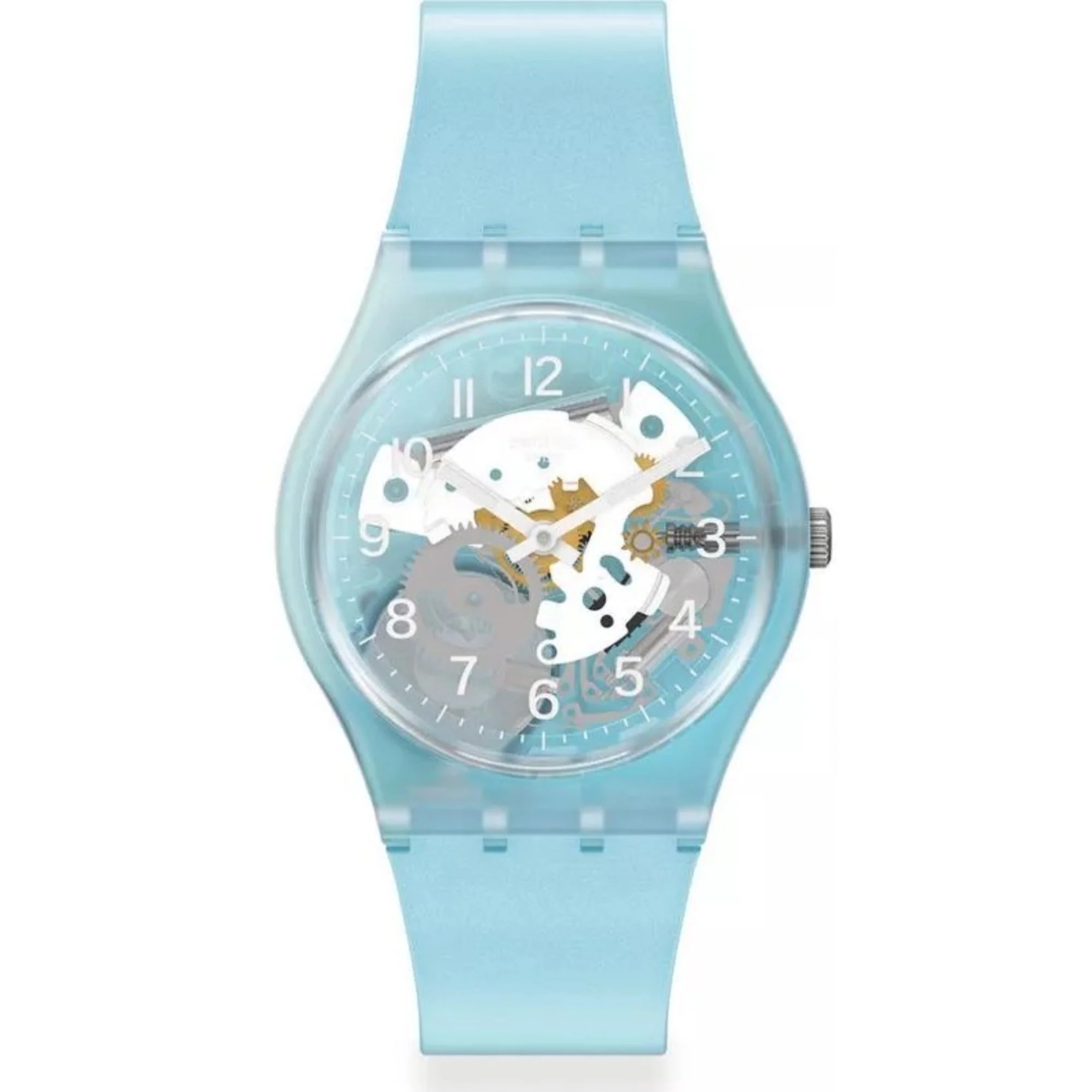 Swatch 'Morning Sky' Quartz Blue Dial Blue Silicone Strap Unisex Watch GL125 - Image 4