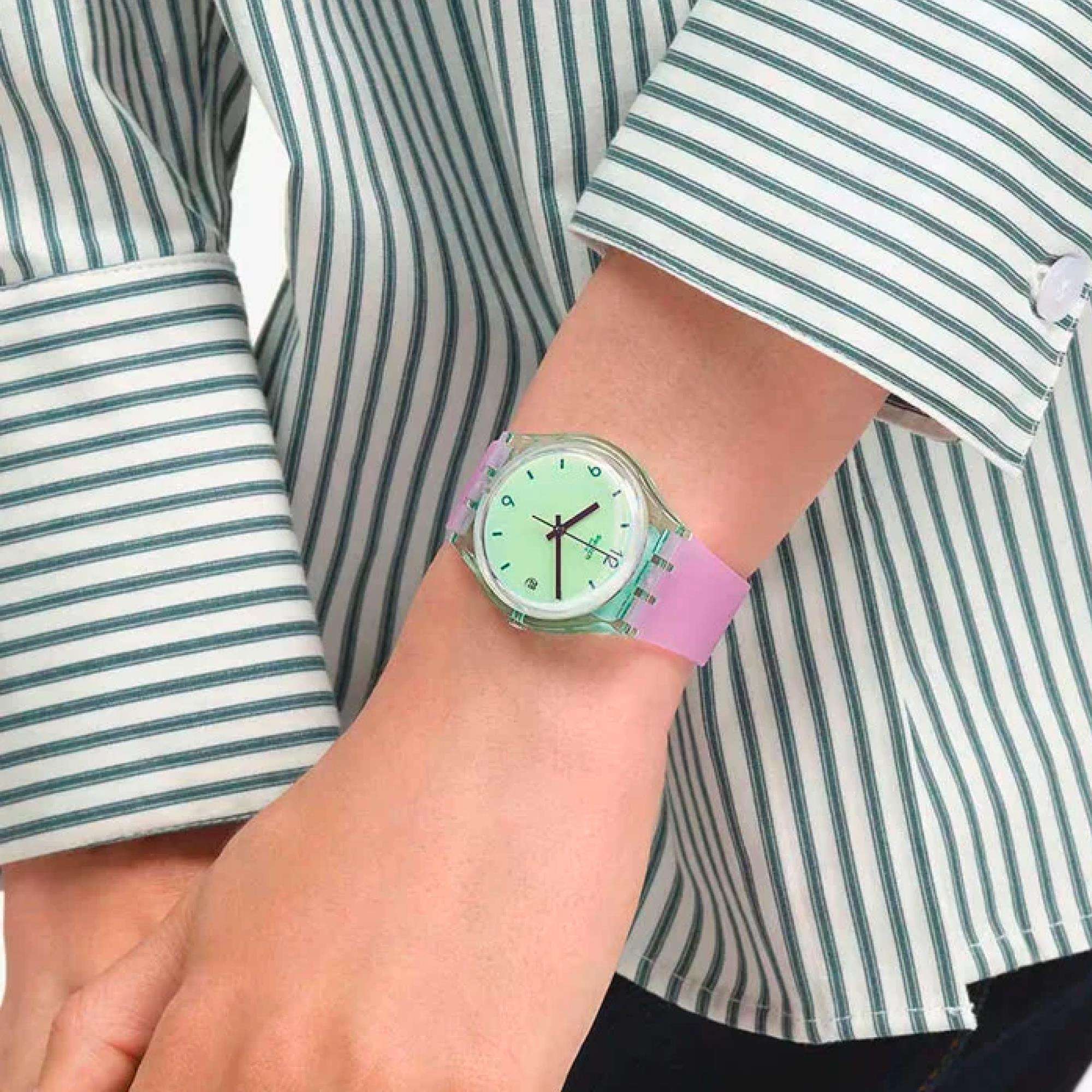 Swatch Mystic Sunrise Quartz Green Dial Unisex Watch SO28G401 - Image 4