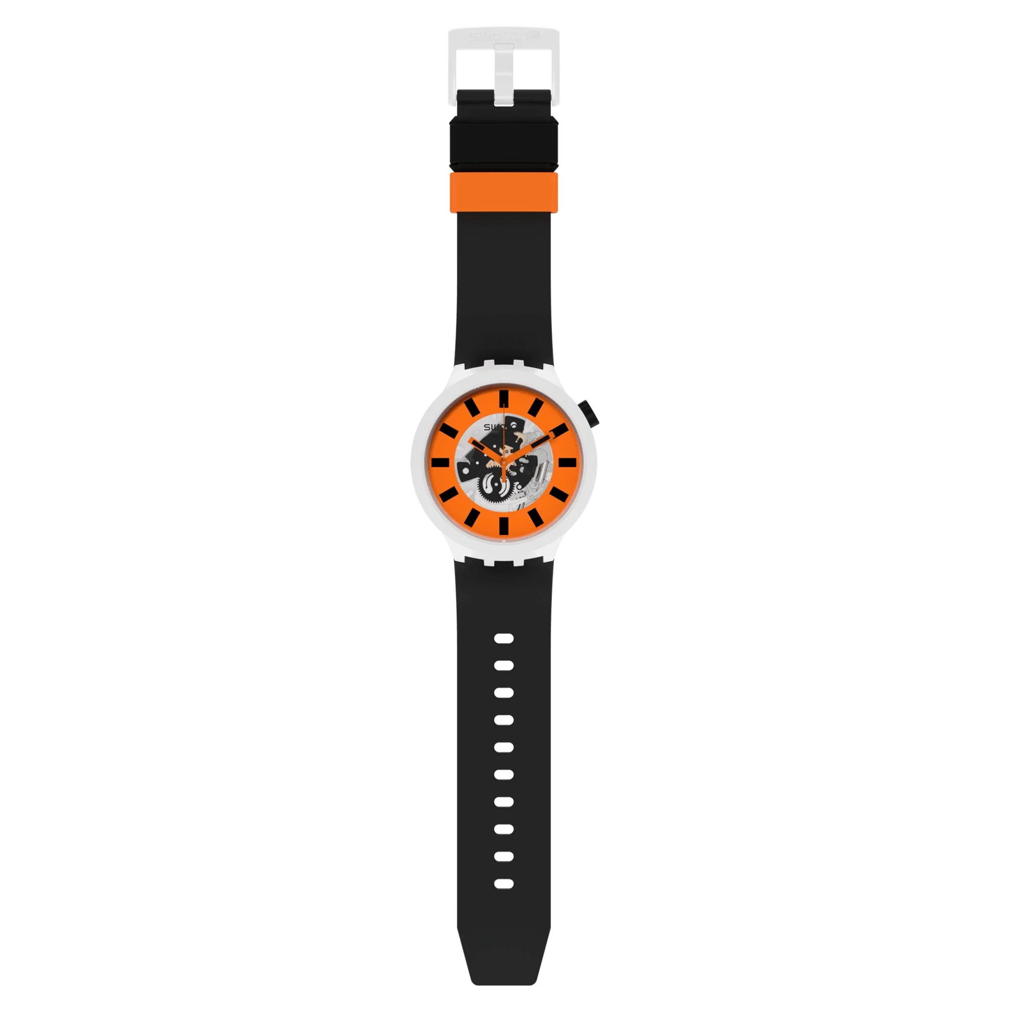 Orack Quartz Movement Orange Dial Silicone Strap Watch SB03M104 - Image 5
