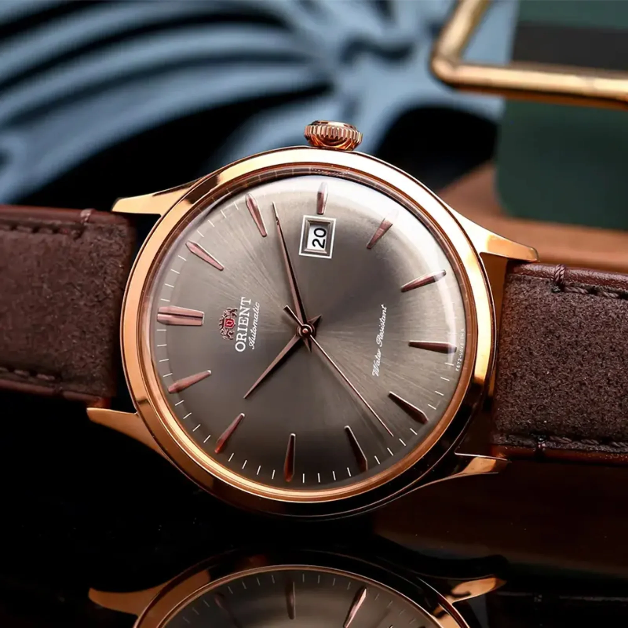 Orient Bambino Classic Vintage Style Automatic Bronze Dial Leather Strap Men’s Dress Watch RA-AC0P04Y30B - Image 9