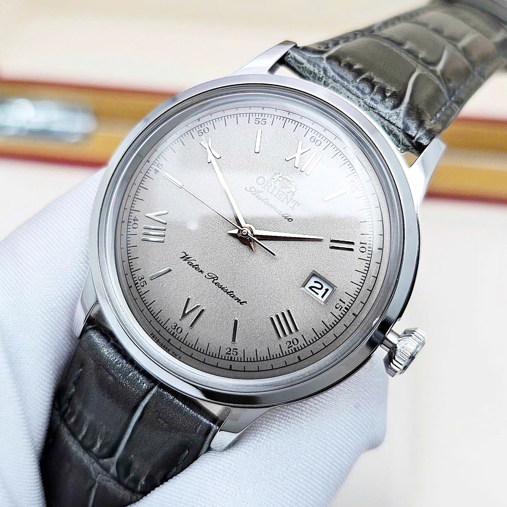 Orient Bambino Classic Vintage Style Beige Dial Leather Strap Men's Dress Watch RA-AC0025N30B - Image 3