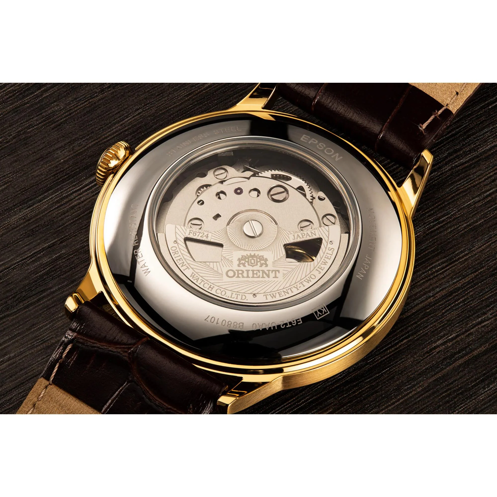 Orient Bambino Open Heart Cream Dial Brown Leather Strap Men’s Watch RA-AG0003S30B - Image 4