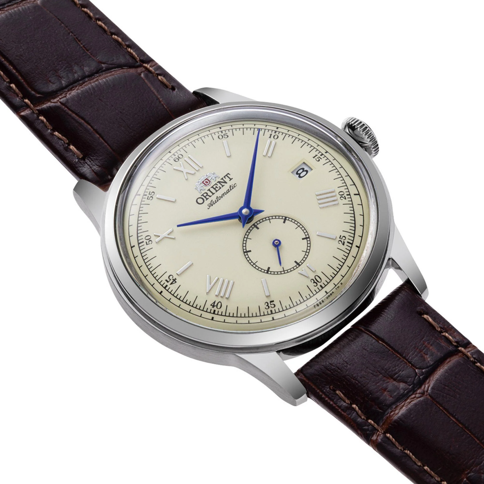 Orient Bambino Classic Vintage Style Small Seconds Champagne Dial Leather Strap Unisex Dress Watch RA-AP0105Y30B - Image 3