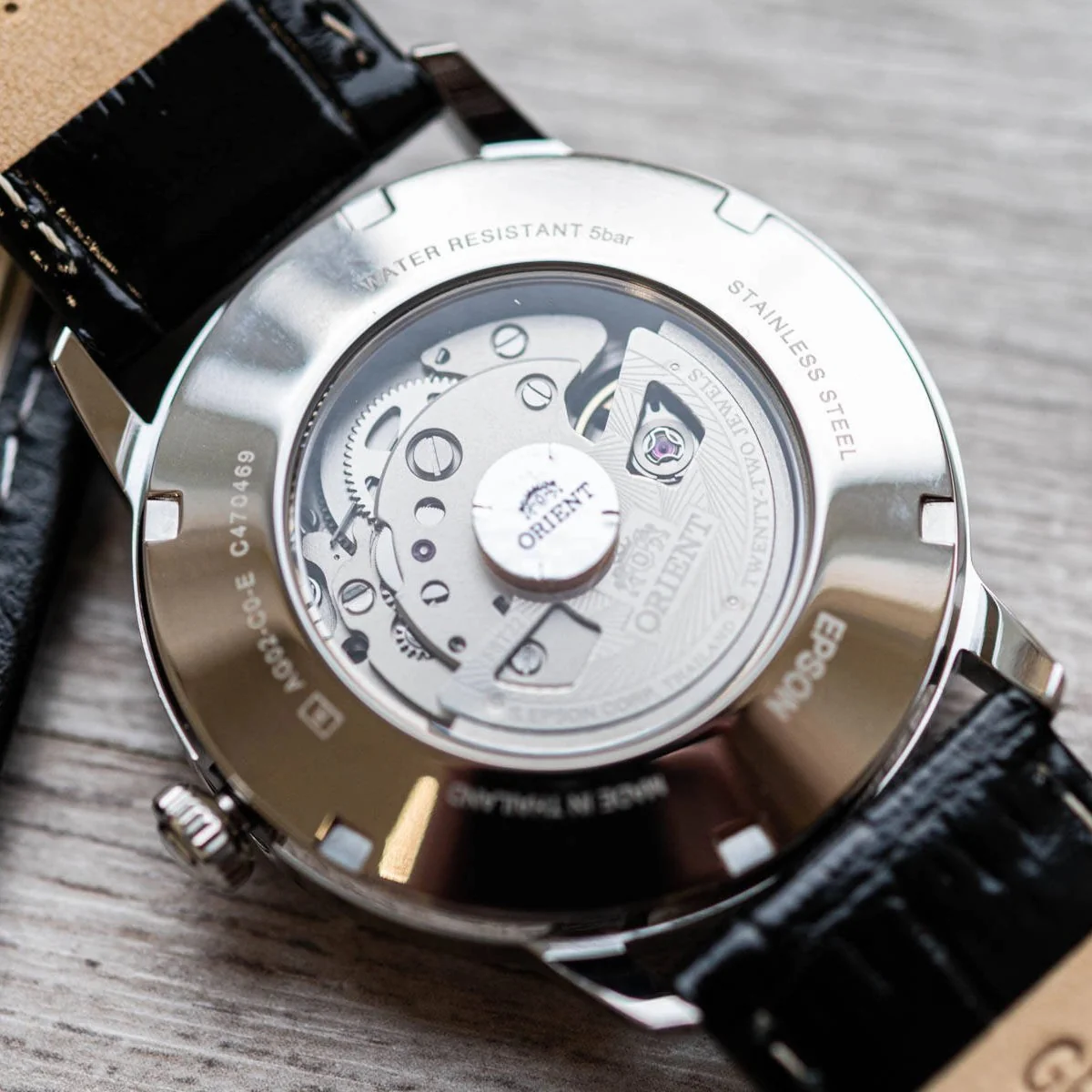 Orient Contemporary Open Heart Automatic Black Dial Leather Strap Men’s Watch TAG02004B0 - Image 6