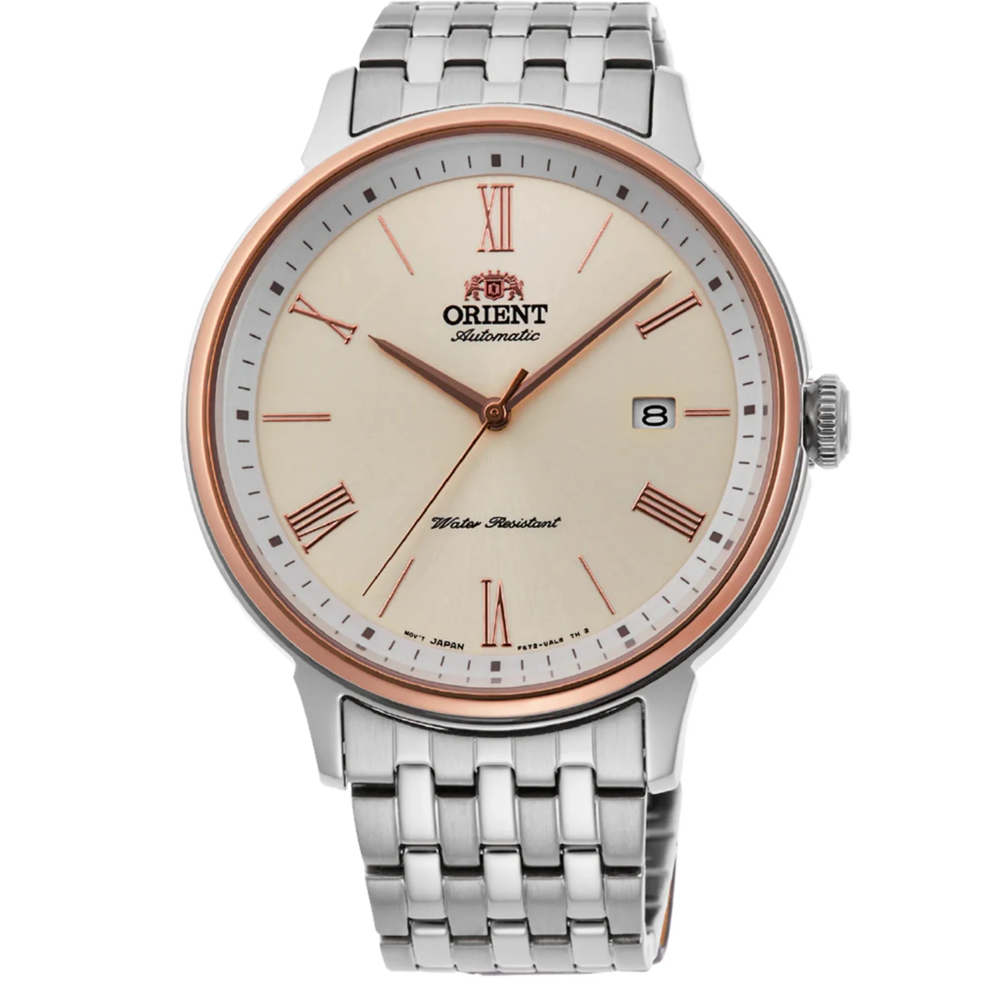 Orient Contemporary Automatic Champagne Dial Steel Strap Men's Watch RA-AC0J01S10B