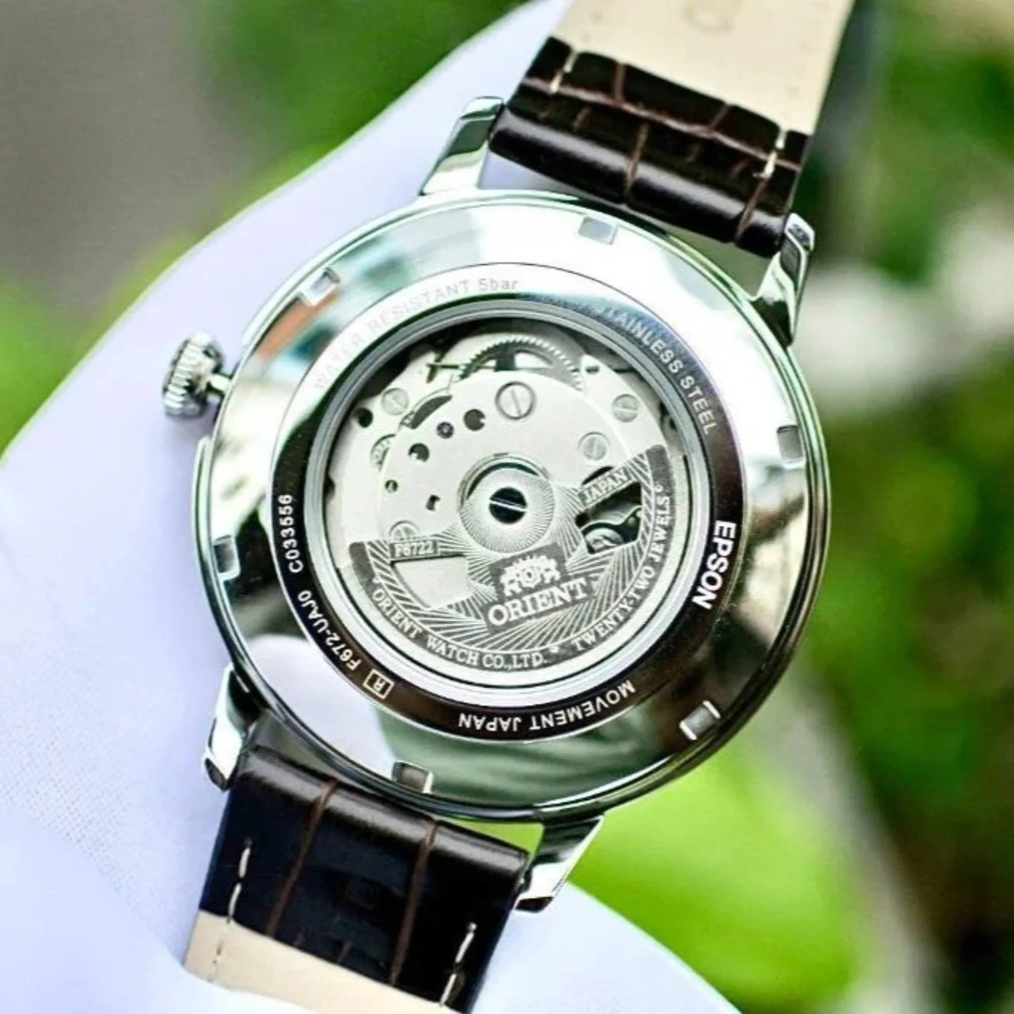 Orient Contemporary Automatic White Dial Leather Strap Men's Watch RA-AC0J06S30B - Image 8