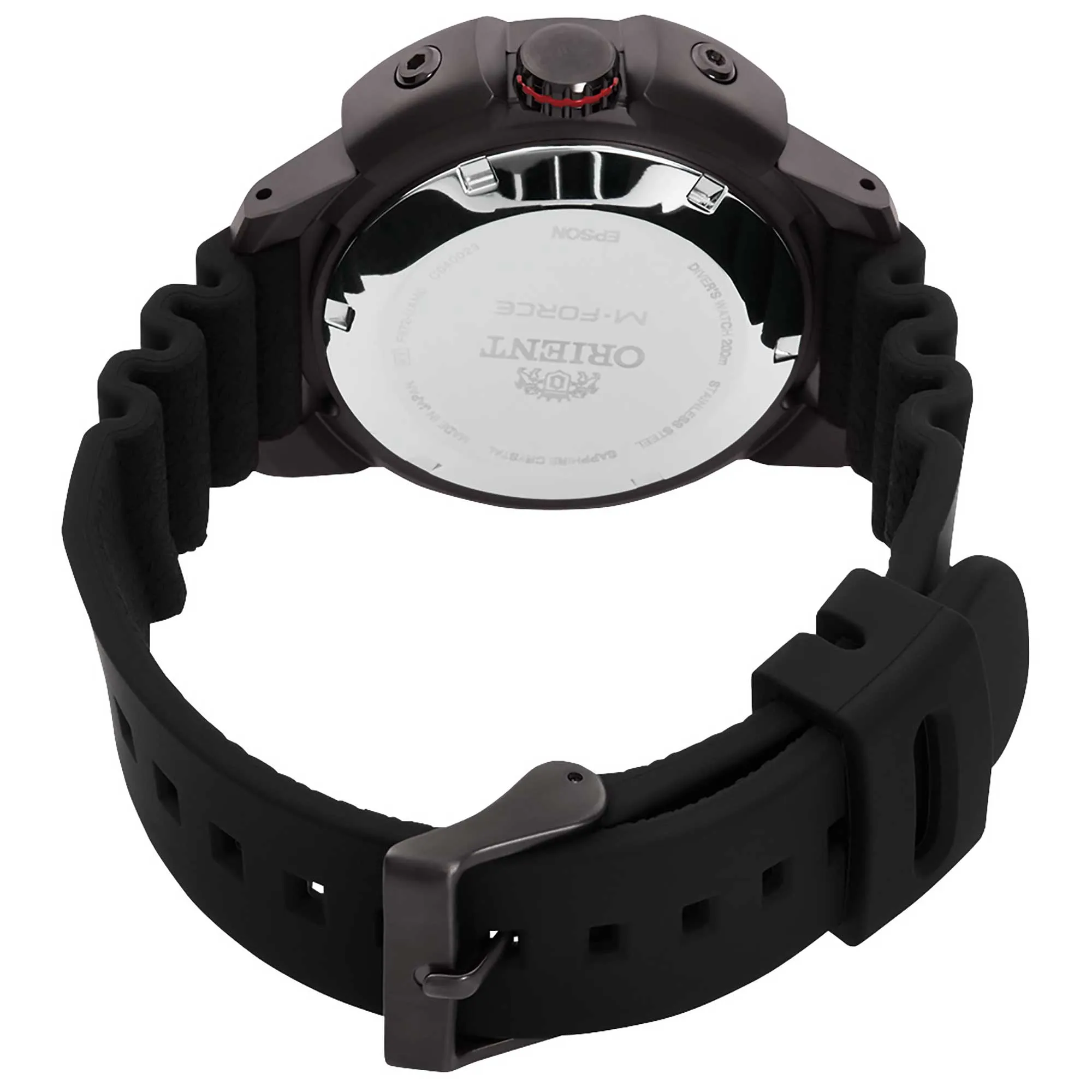 Orient M-Force Automatic Black Dial Silicone Strap Men's Dive Watch RA-AC0L03B00B - Image 4