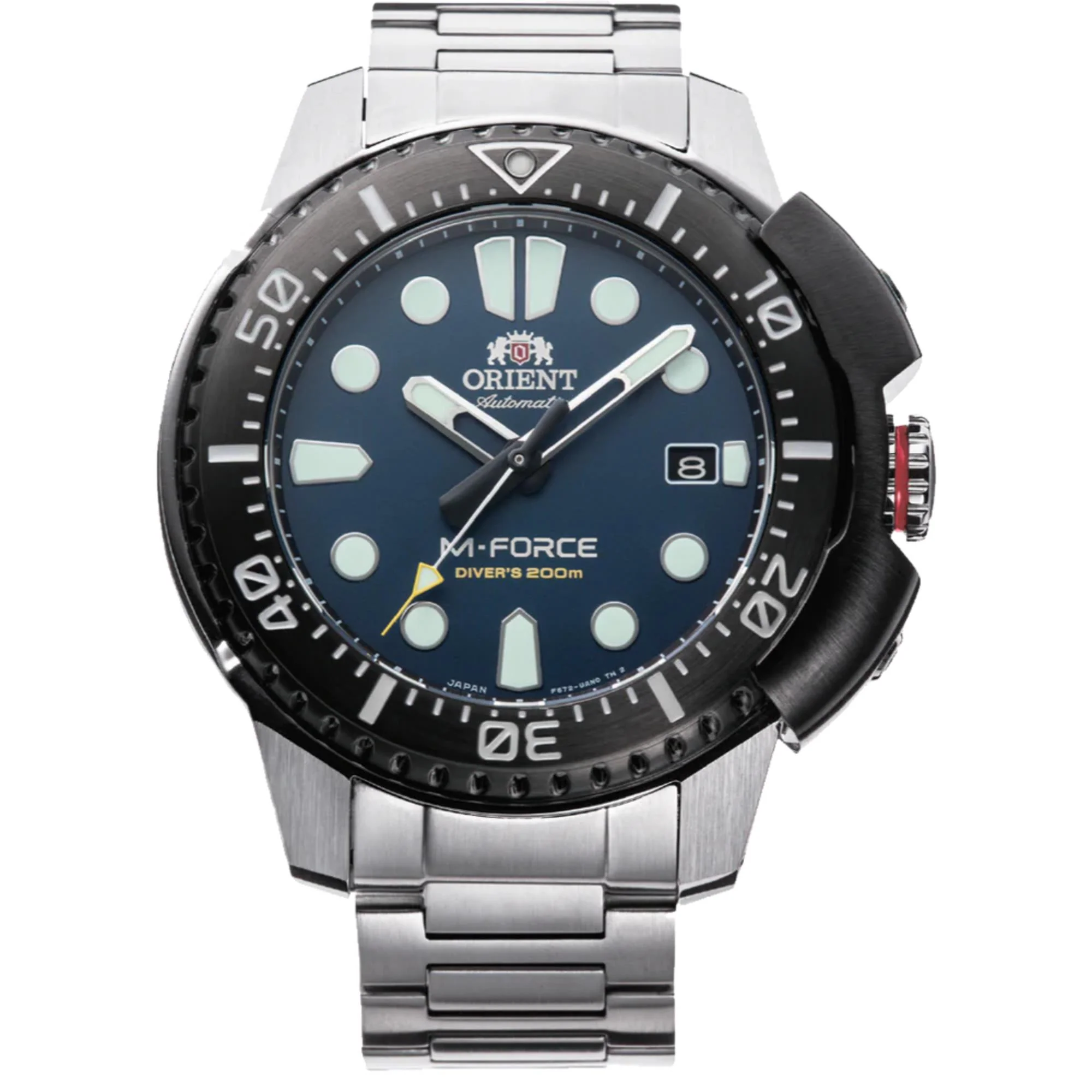 Orient M-Force Automatic Blue Dial Steel Strap Men's Dive Watch RA-AC0L07L00B