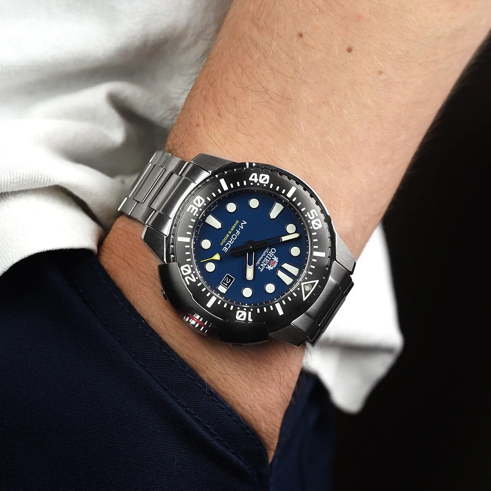 Orient M-Force Automatic Blue Dial Steel Strap Men's Dive Watch RA-AC0L07L00B - Image 2
