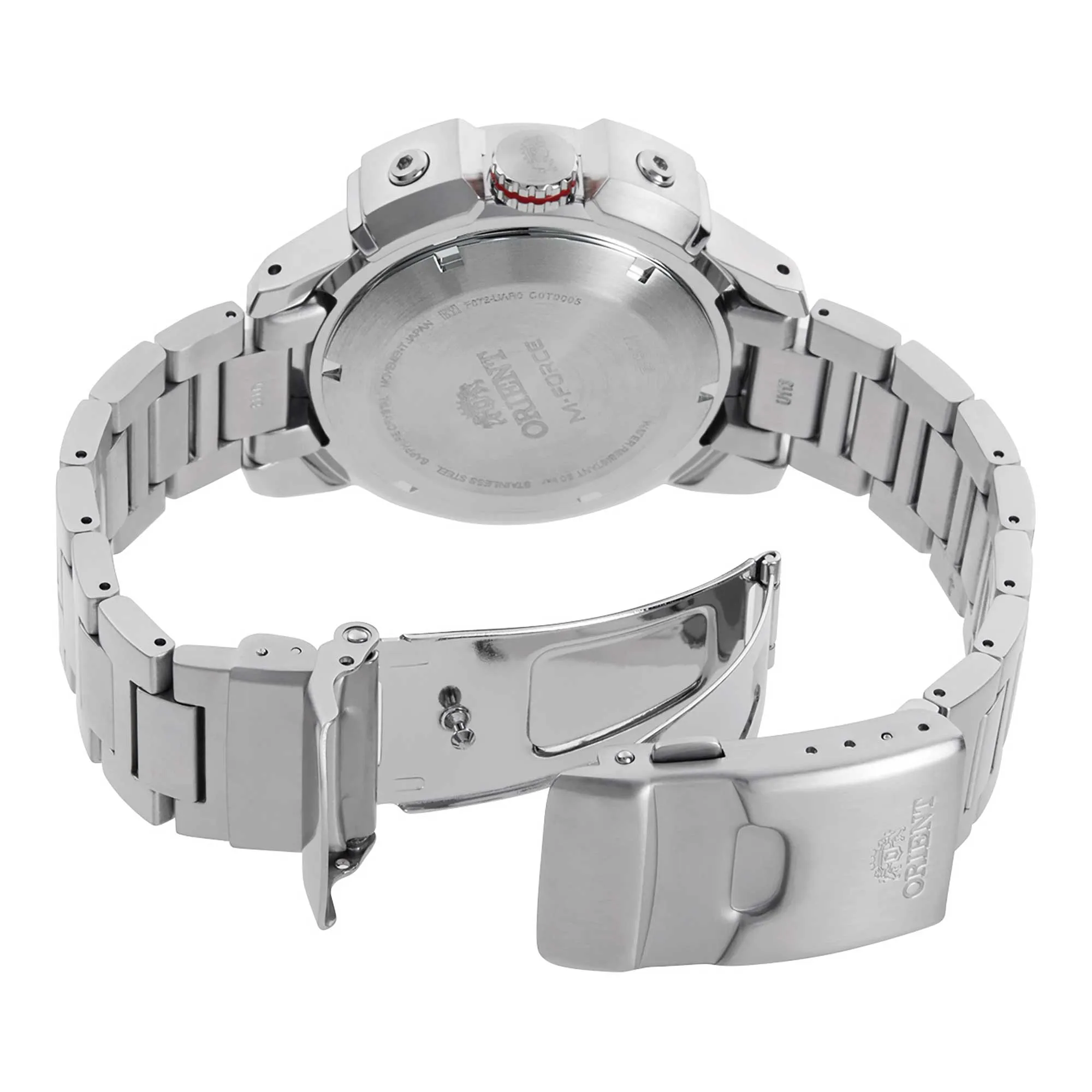 Orient M-Force Automatic Orange Dial Steel Strap Men's Dive Watch RA-AC0N02Y10B - Image 3
