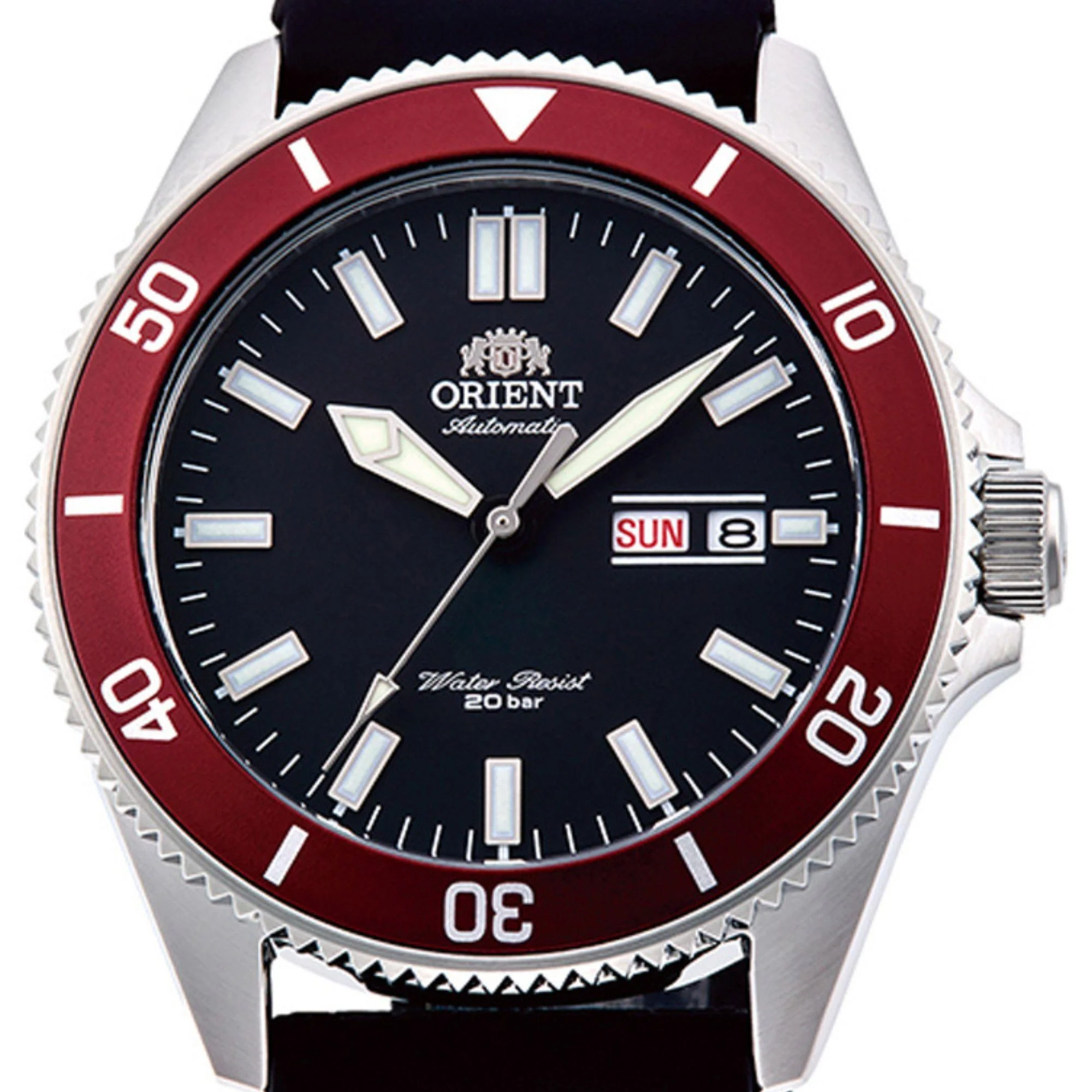 Orient Mako III Automatic Black Dial Red Bezel Rubber Strap Men’s Dive Watch RA-AA0011B39B - Image 3