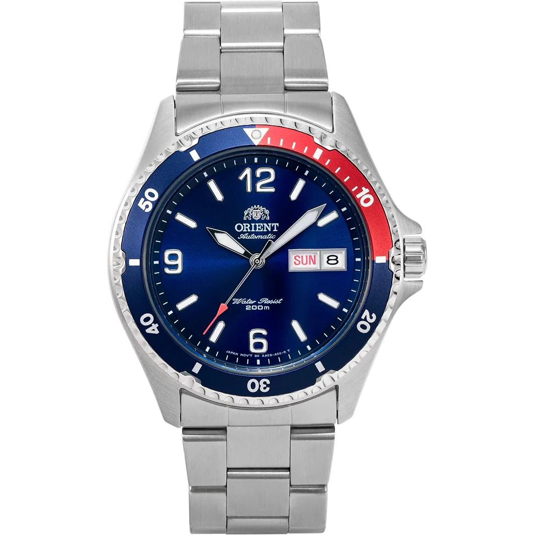 Orient Mako II Automatic Blue Dial Steel Strap Men's Dive Watch TAA02009D9