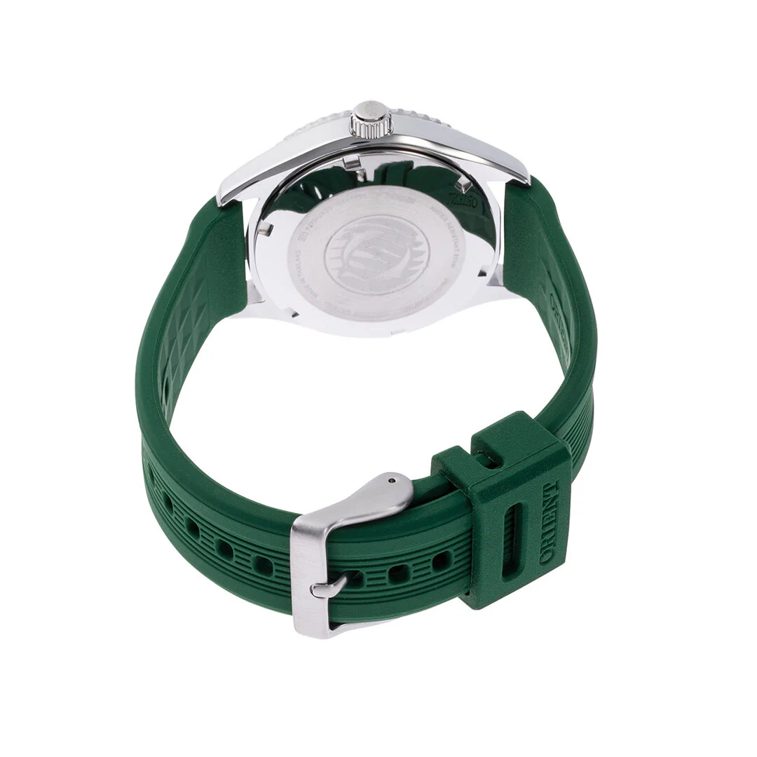 Orient Mako Automatic Green Dial Rubber Strap Unisex Dive Watch RA-AC0Q11E30B - Image 6