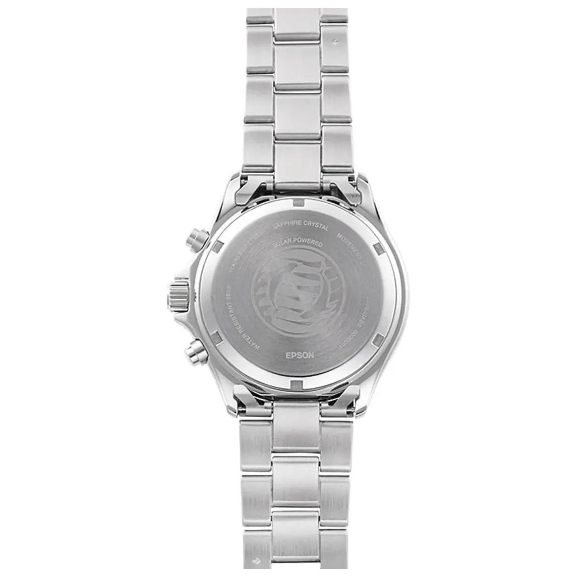 Orient Mako Solar Ex-Display Chronograph White Dial Stainless Steel Bracelet Men's Watch RA-TX0203S10B - Image 3