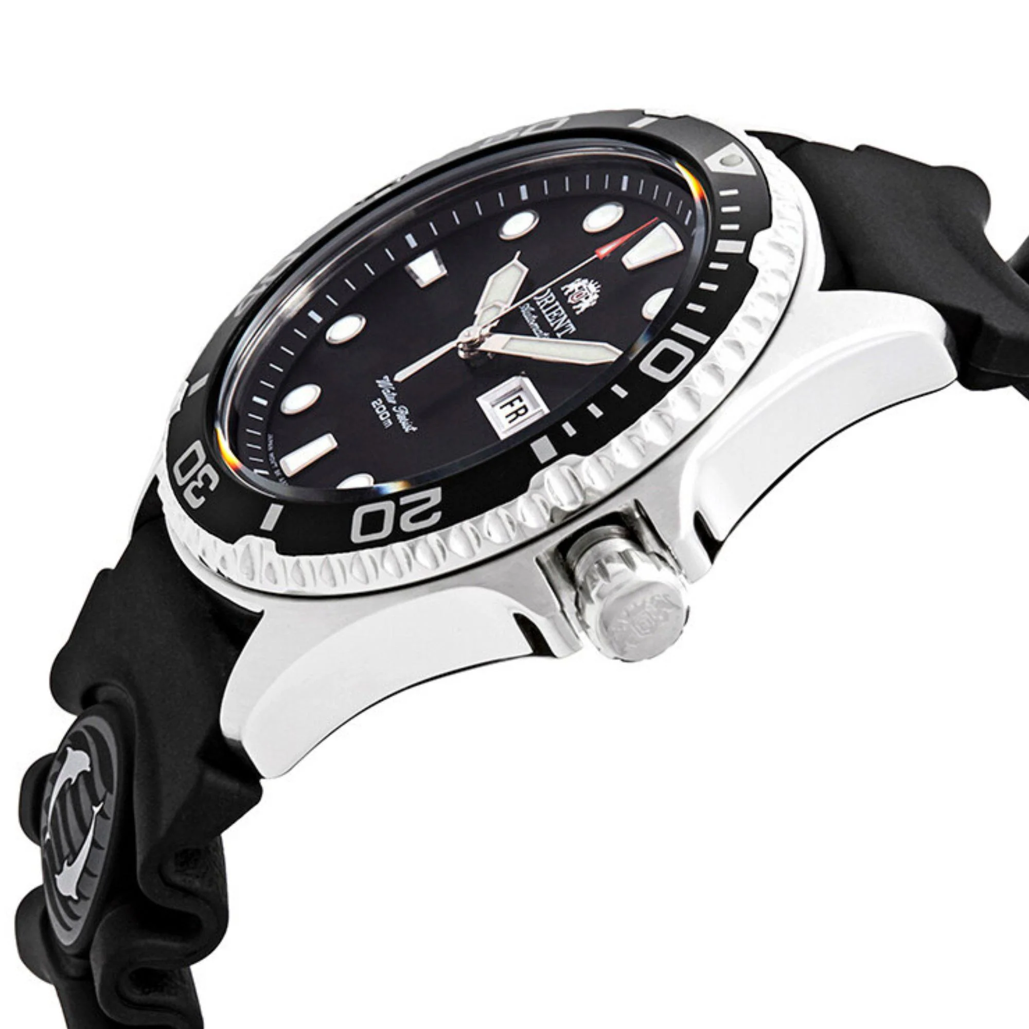 Orient Ray II Automatic Black Dial Black Bezel Rubber Strap Men’s Watch FAA02007B9 - Image 6