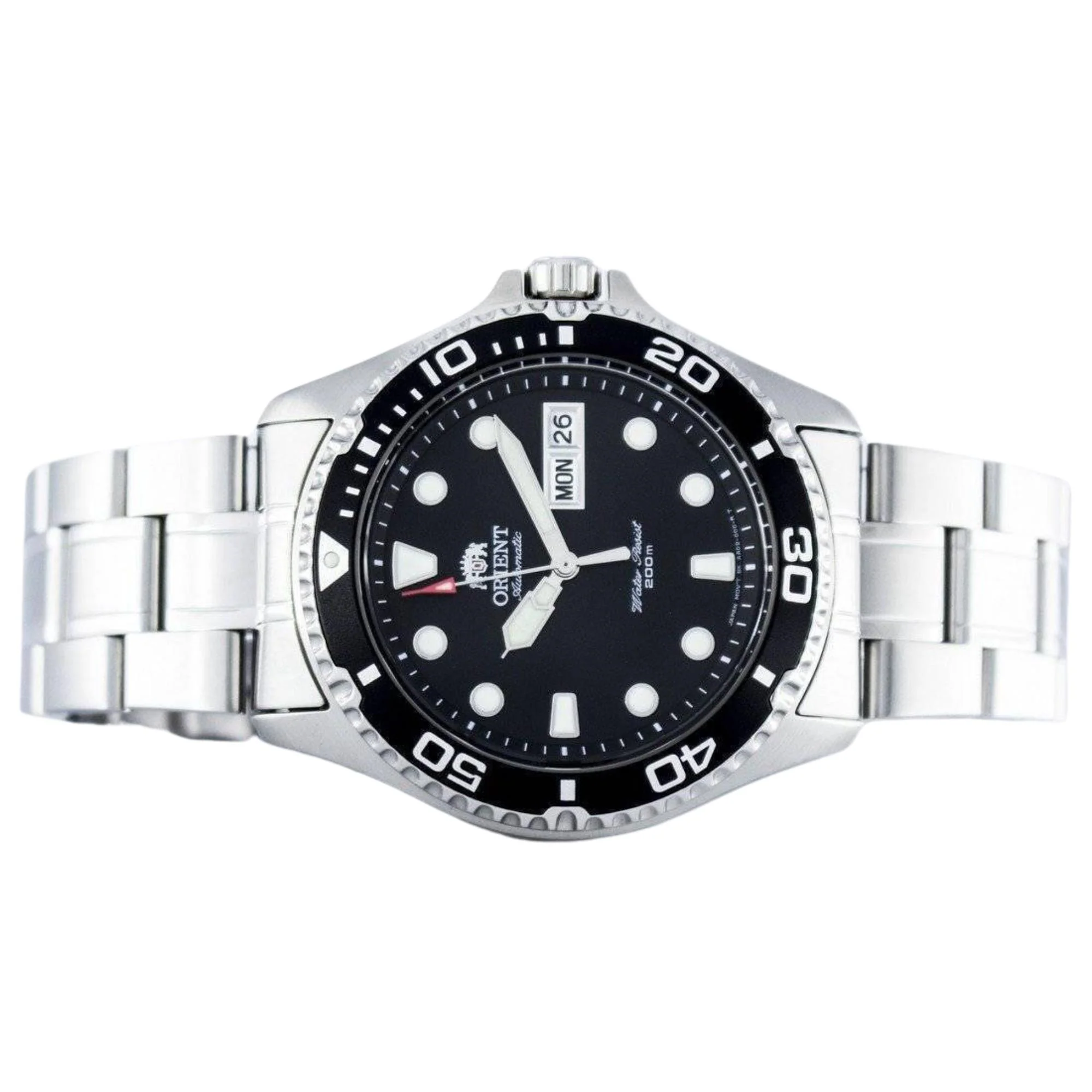 Orient Ray II Ex-Display Automatic Black Dial Stainless Steel Bracelet 200m Men's Watch FAA02004B9 - Image 5