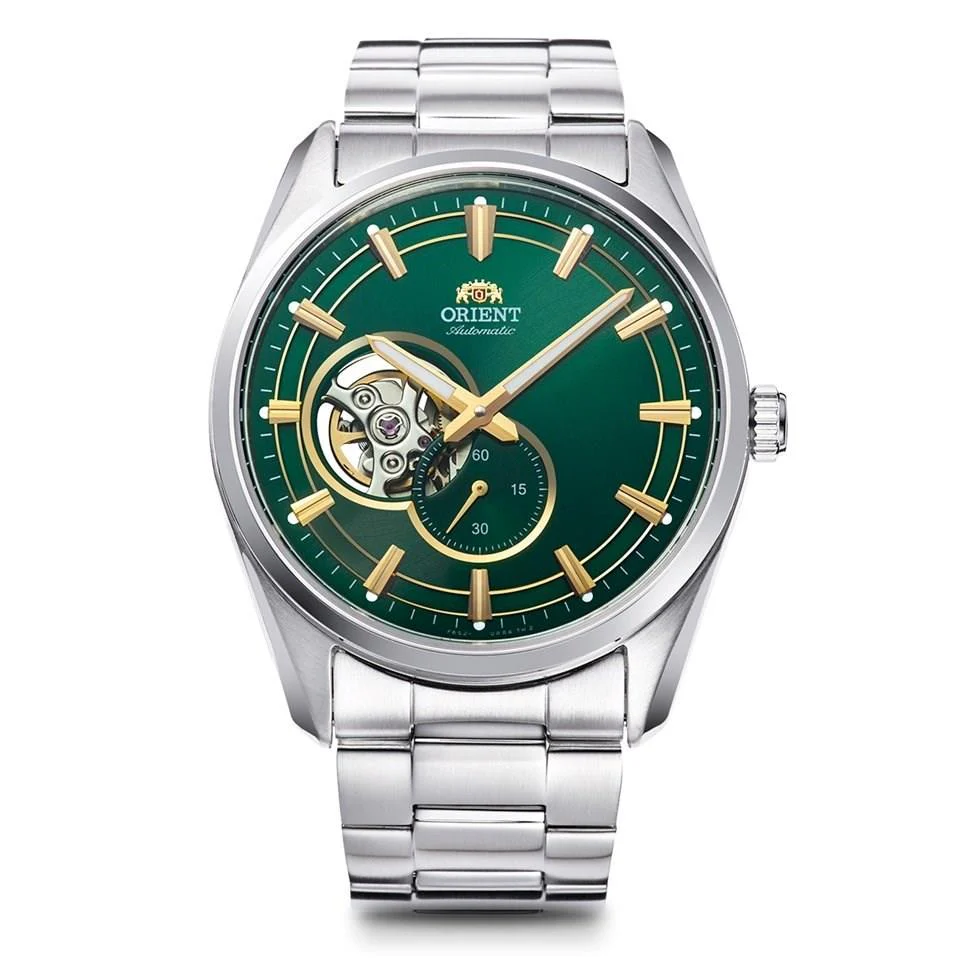 Orient Semi Skeleton Contemporary Green Dial Stainless Steel Bracelet Men’s Watch Ex-Display RA-AR0008E10B-EX - Image 5