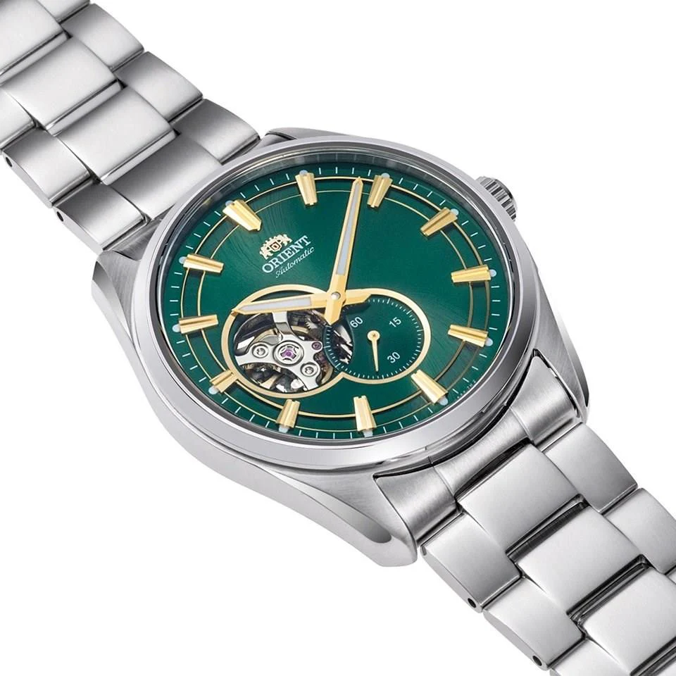 Orient Semi Skeleton Contemporary Green Dial Stainless Steel Bracelet Men’s Watch Ex-Display RA-AR0008E10B-EX - Image 7