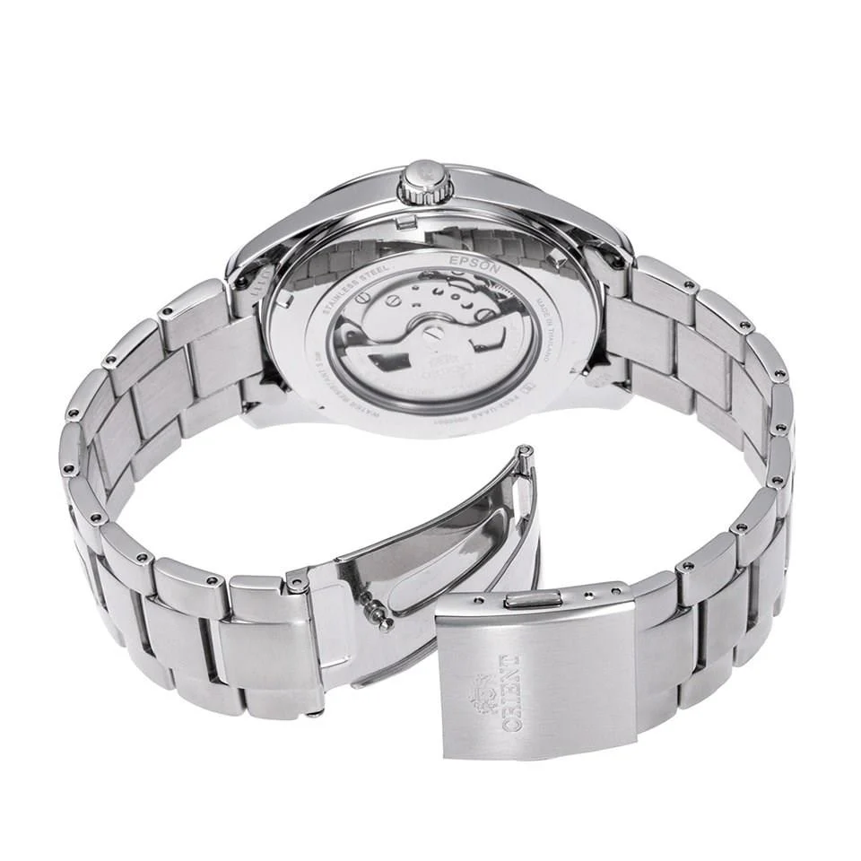 Orient Semi Skeleton Contemporary Green Dial Stainless Steel Bracelet Men’s Watch Ex-Display RA-AR0008E10B-EX - Image 8