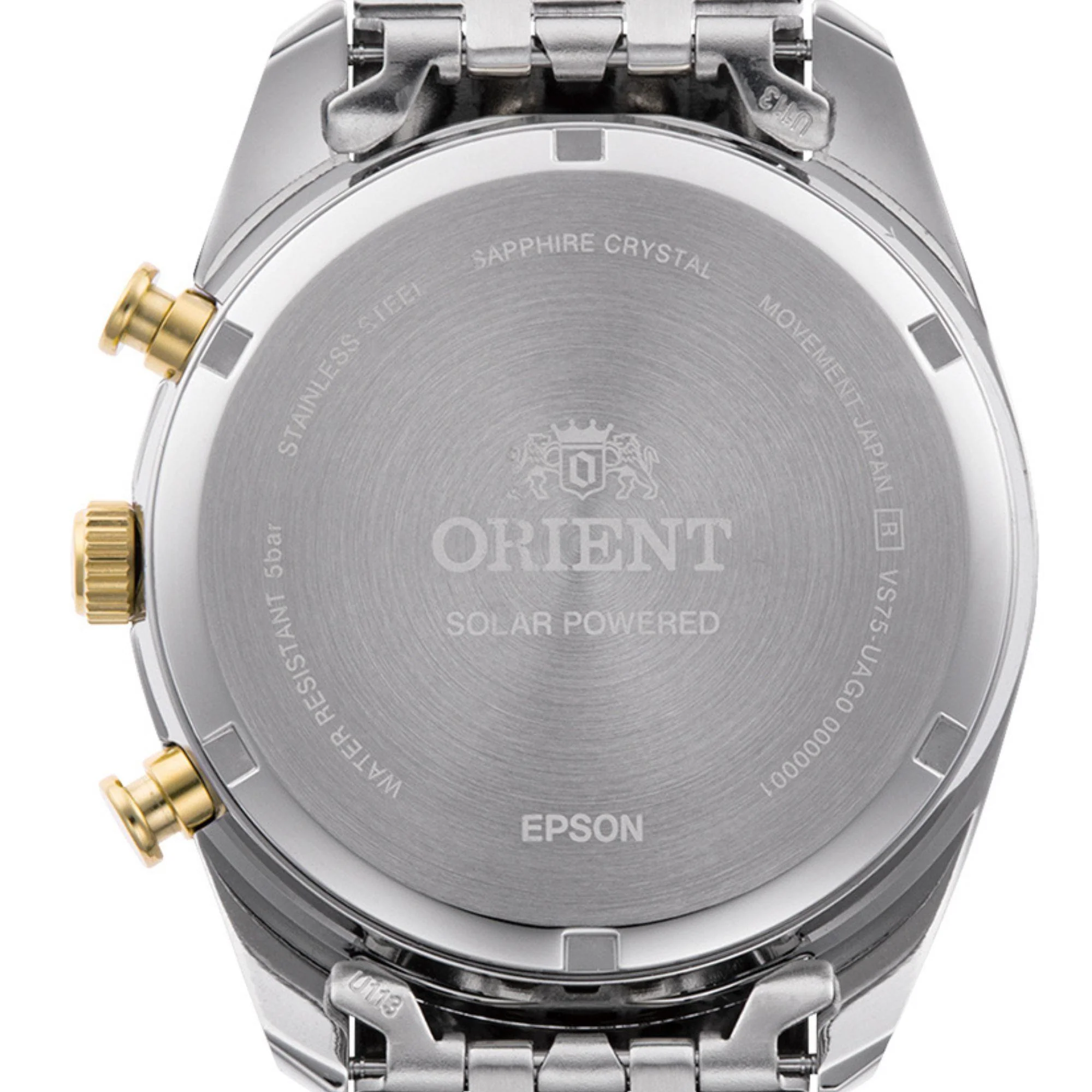 Orient Contemporary Stretto Date Solar Chronograph White Dial Steel Strap Unisex Watch RA-TX0302S10B - Image 6