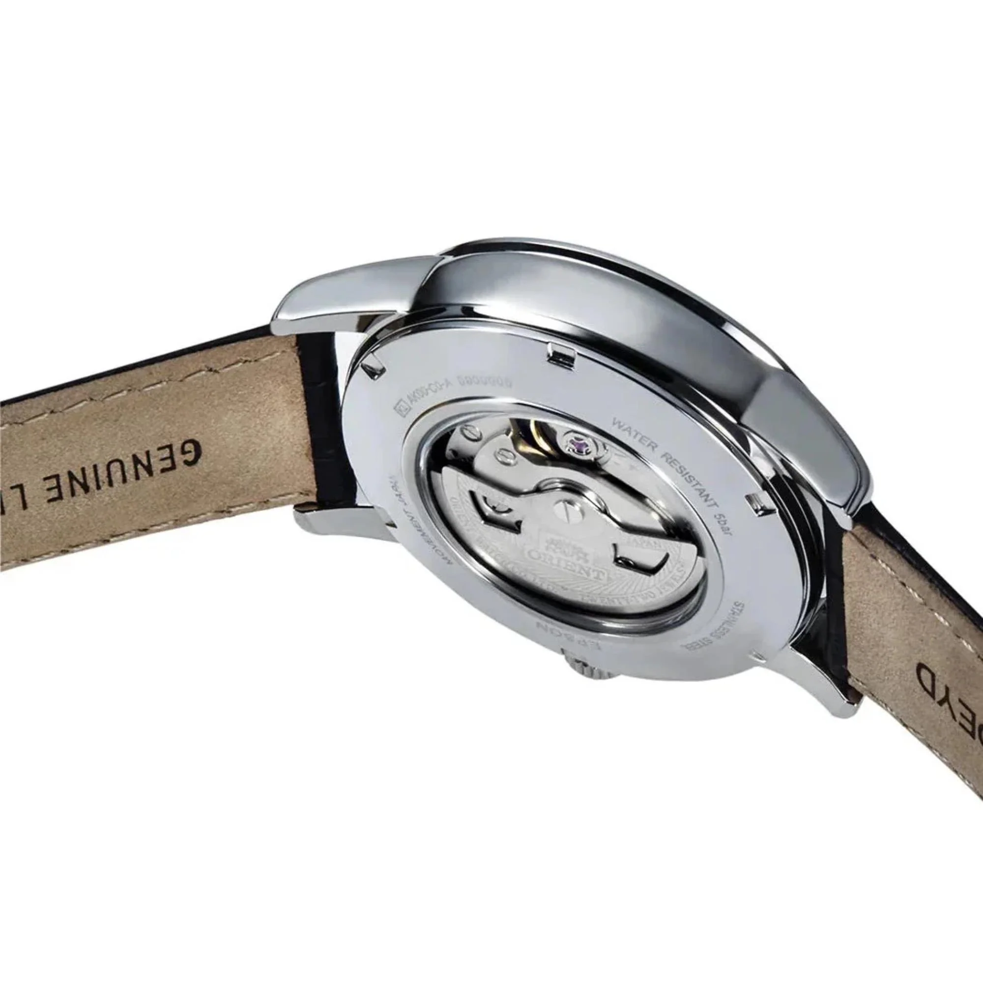 Orient Sun and Moon White Dial Leather Strap Men's Watch RA-AK0008S30B - Image 8