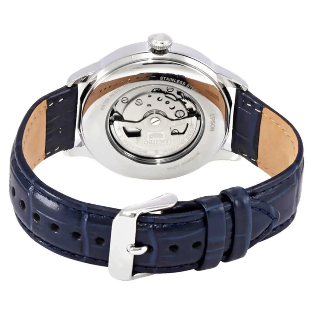 Orient Sun & Moon Phase Automatic Blue Dial Leather Strap Men’s Dress Watch RA-AS0103A30B - Image 9