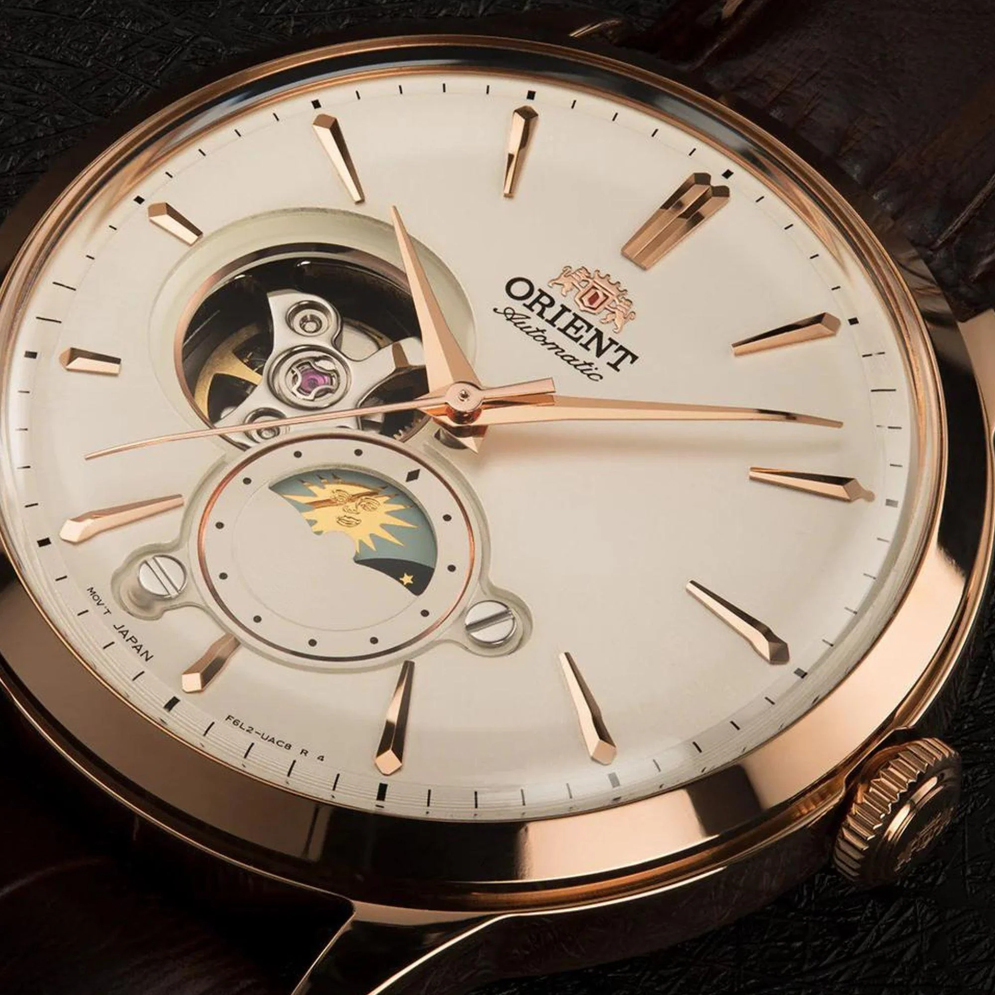 Orient Sun & Moon Phase Automatic White Dial Men’s Watch RA-AS0102S30B - Image 3