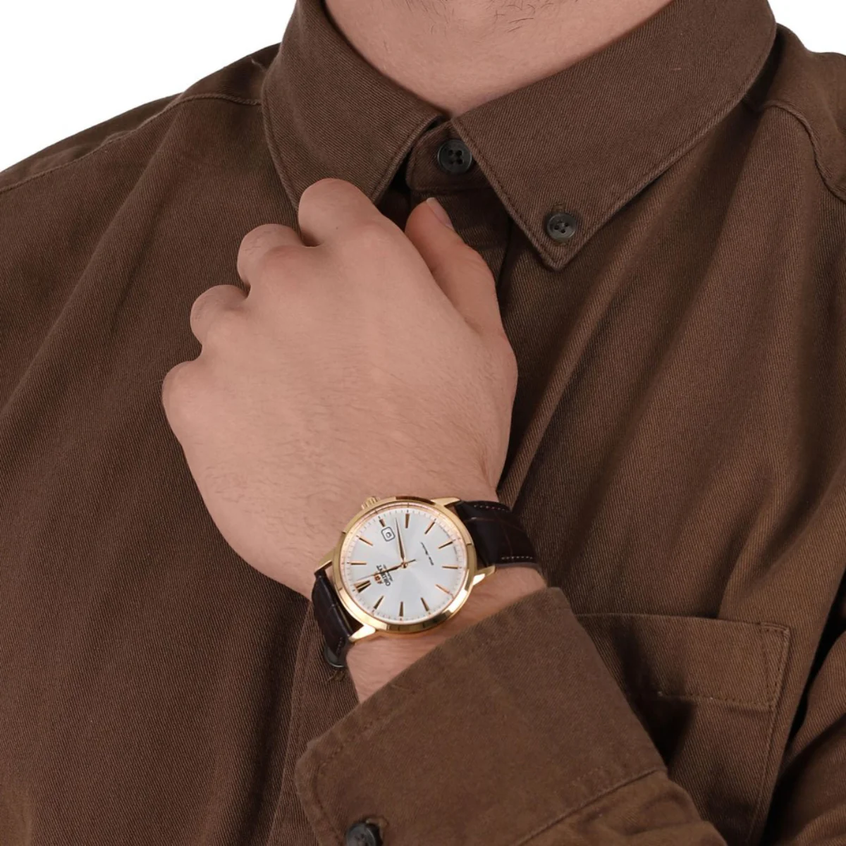 Orient Symphony Automatic White Dial Leather Strap Men’s Watch RA-AC0F04S30B - Image 2