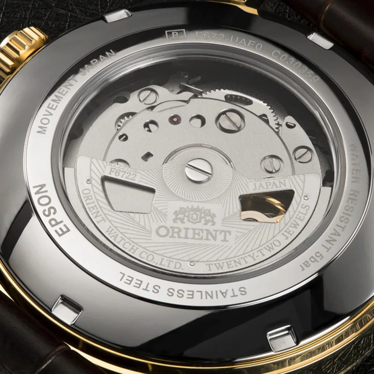 Orient Symphony Automatic White Dial Leather Strap Men’s Watch RA-AC0F04S30B - Image 4