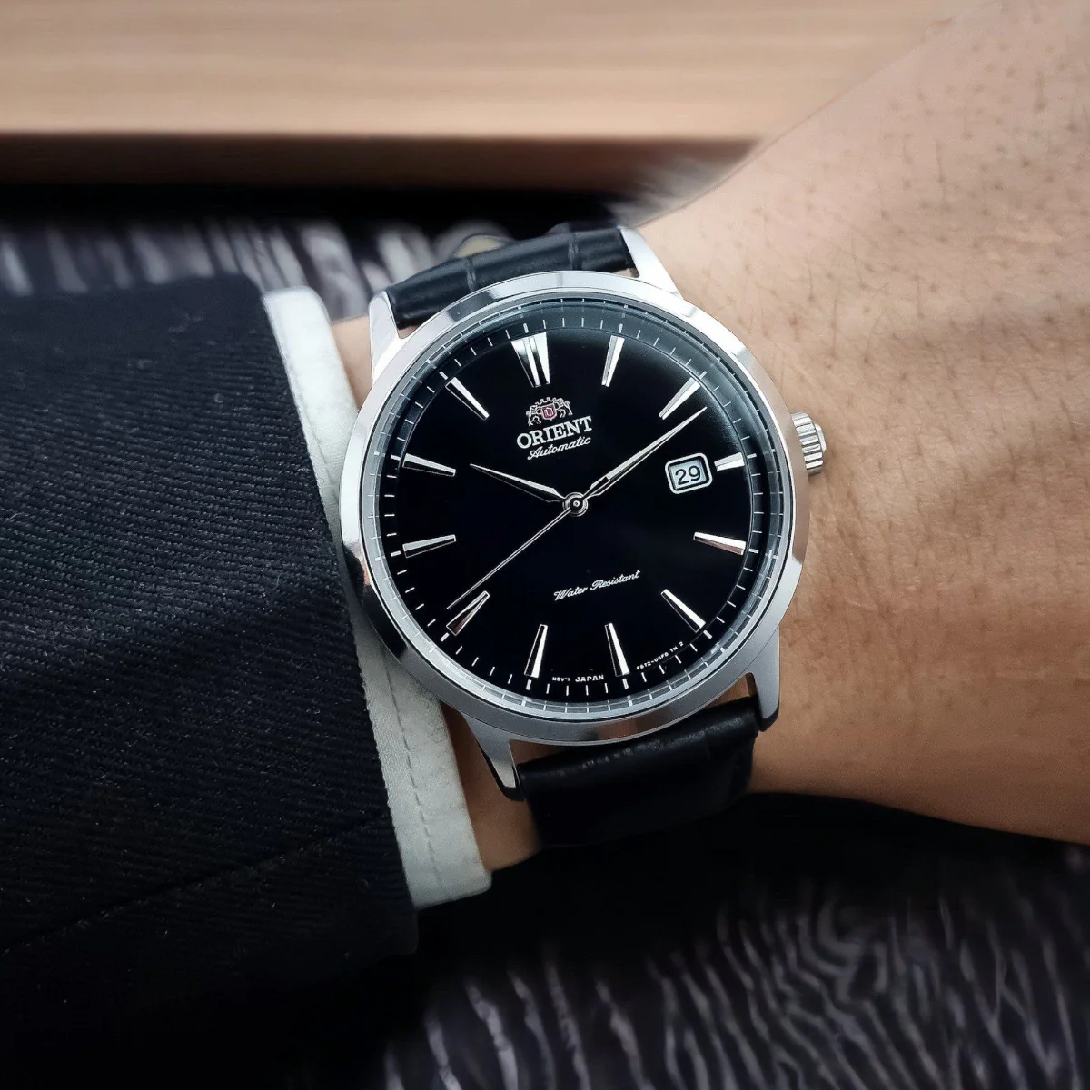 Orient Symphony III Automatic Black Dial Leather Strap Men’s Watch RA-AC0F05B30B - Image 10